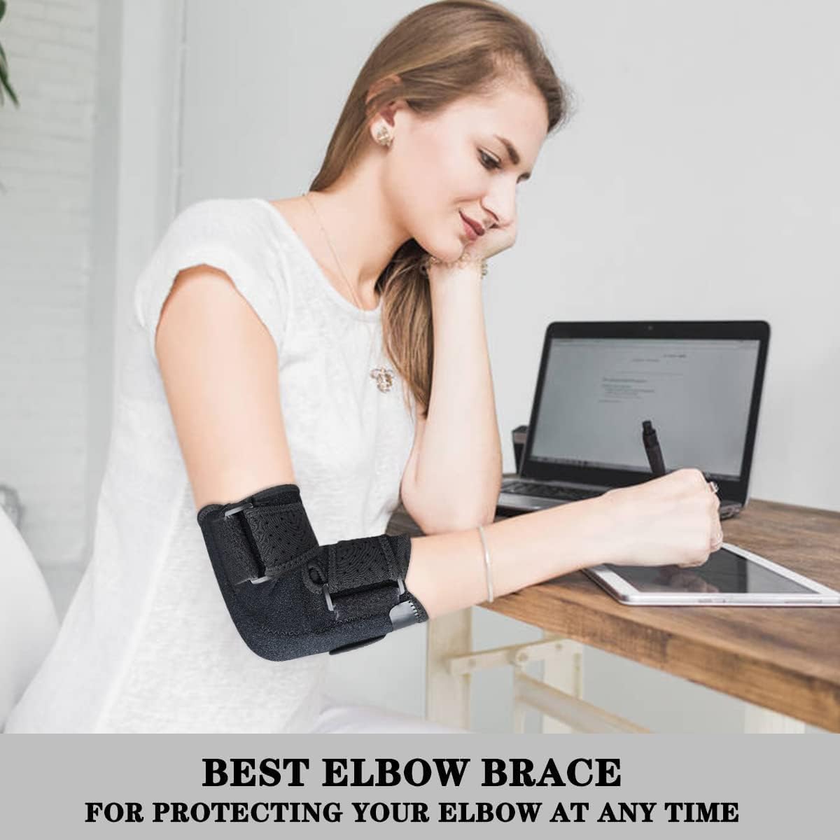 Detalle de Reamphy Small Elbow Brace, Adjustable Night Support Splint for Adults