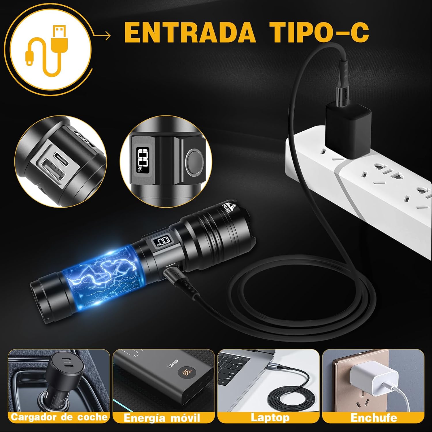 Thumbnail 6 de BEYSTE Linterna LED 1.000.000 lúmenes