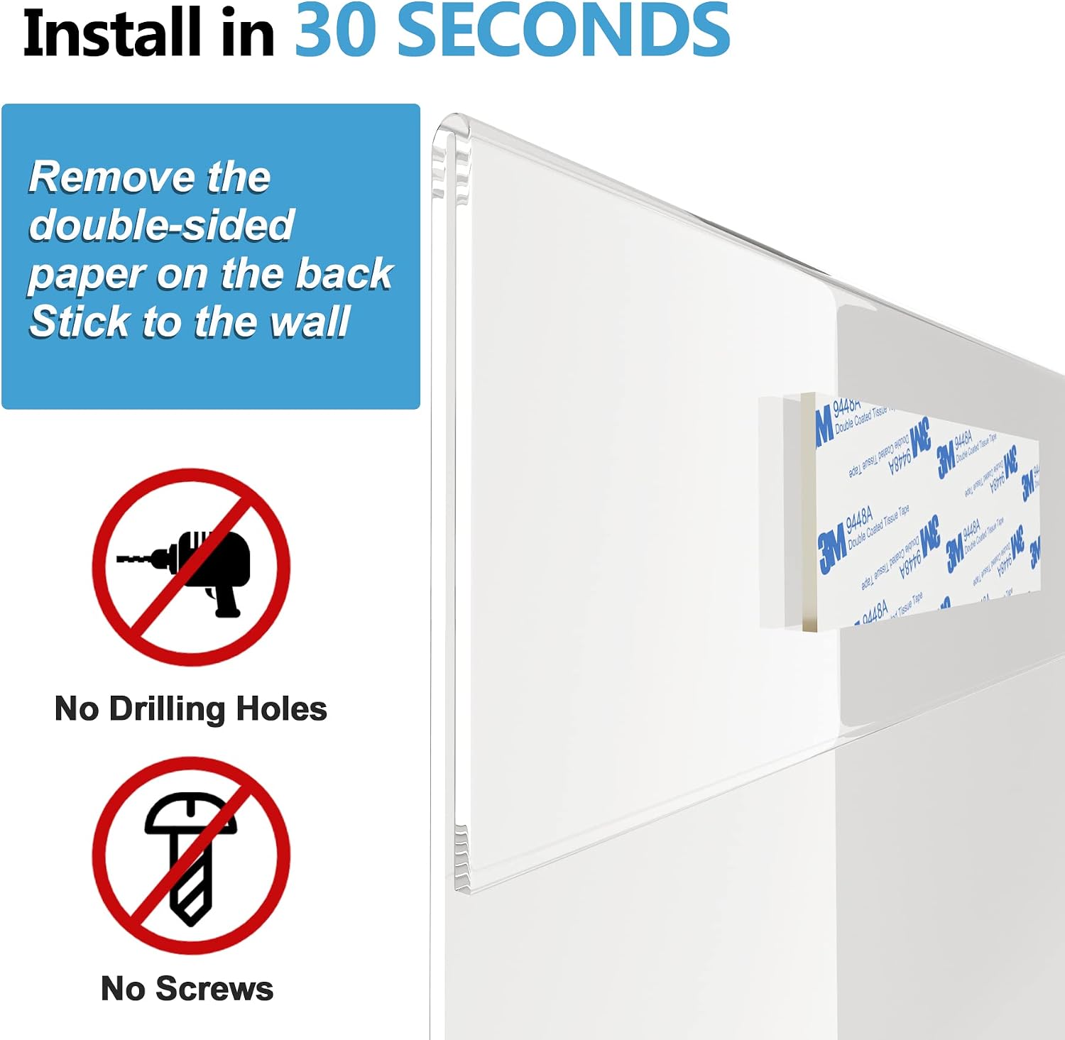 Detalle de Acrylic wall sign holder 8.5 x 11