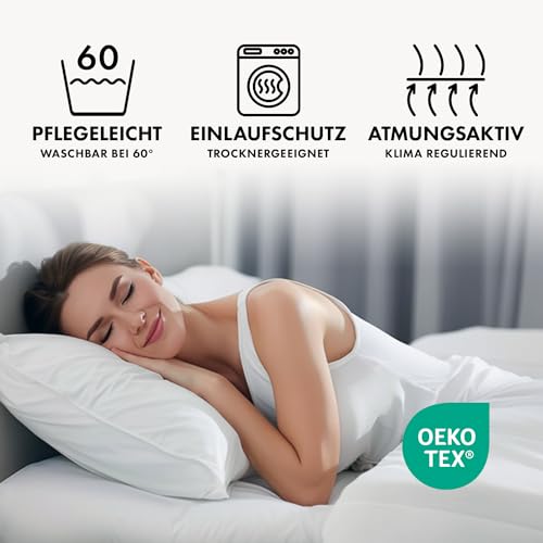 Detalle 2 de JACOBSON Spannbettlaken Jersey 140x200–160x200 cm | Baumwolle, Grau