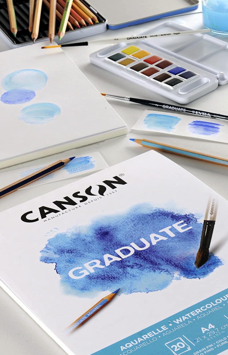 Thumbnail 2 de CANSON Graduate Aquarelle — Bloc A3 de 20 feuilles, papier blanc sans acide (250 g/m²)