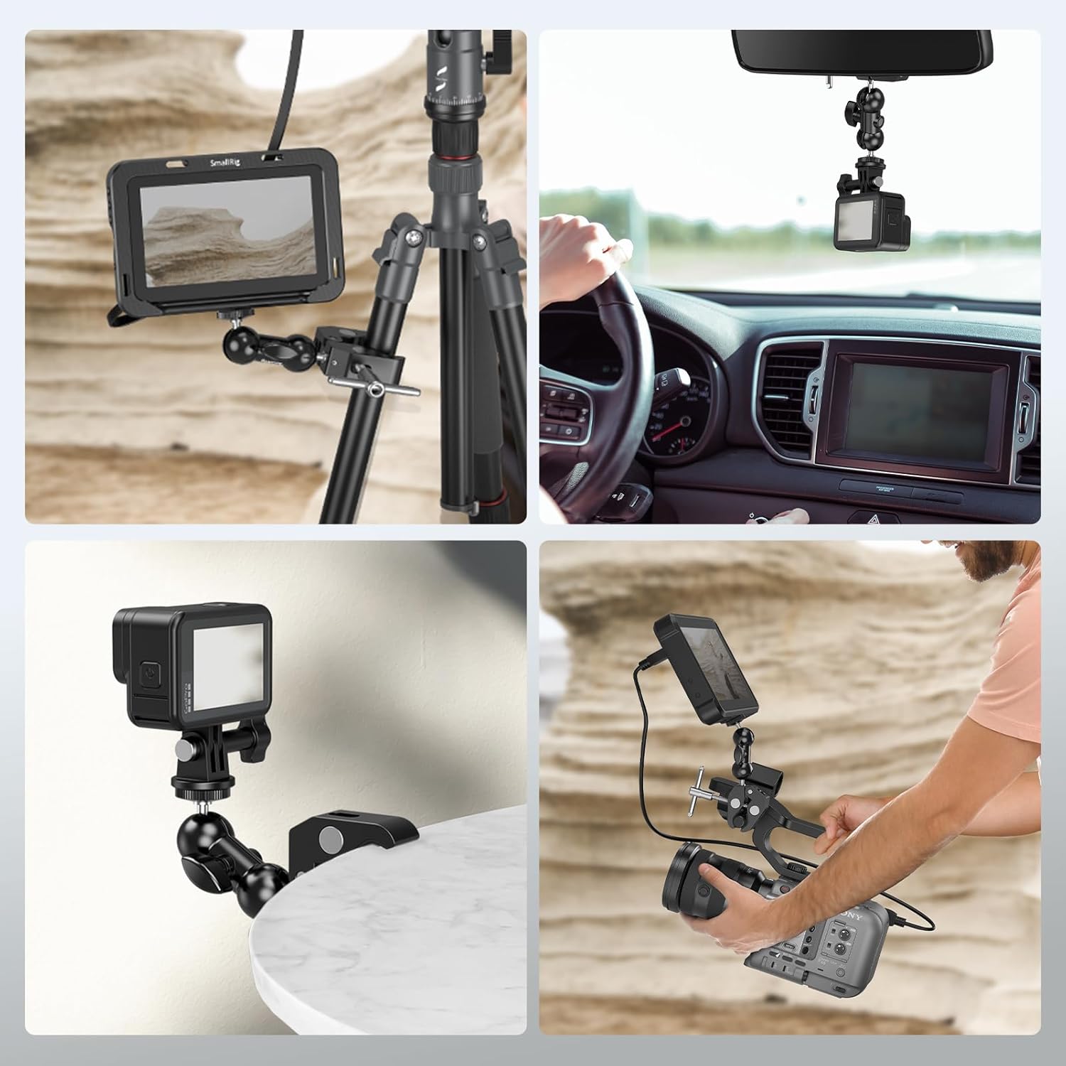 Thumbnail 5 de SmallRig 1138B Upgrade Camera Mount Clamp with Double Ball Head Magic Arm (Super Clamp, 1.5kg load)