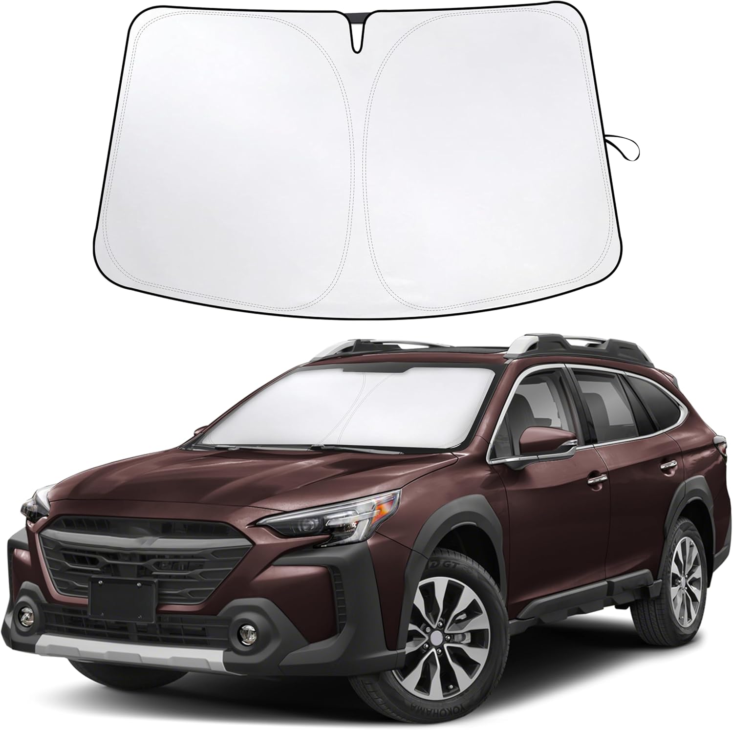 Detalle de EcoNour Windshield Sunshade for Subaru Outback (2020-2025): UV & Heat Blocking Front Window Cover