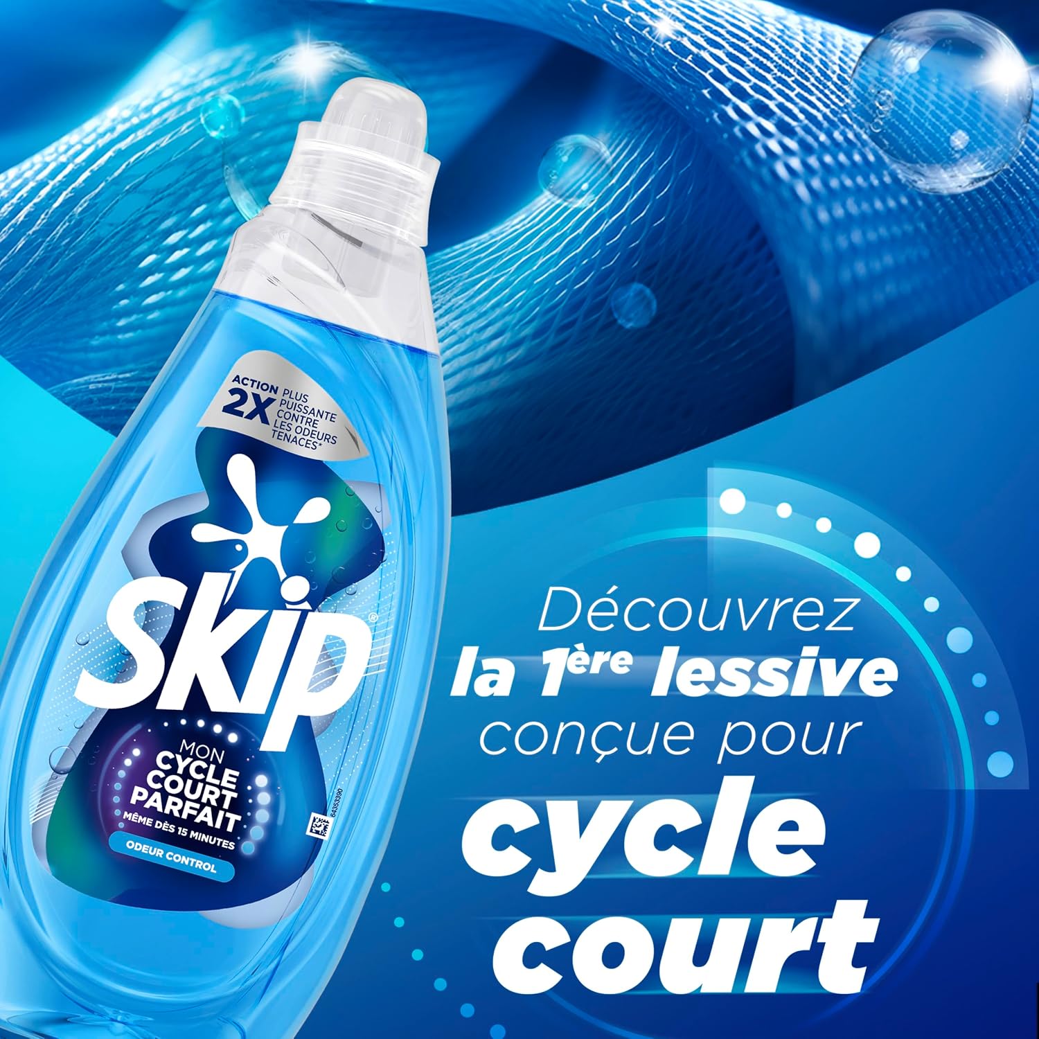 Detalle de Skip Lessive Liquide Mon Cycle Court Parfait Odeur Control – 57 lavages