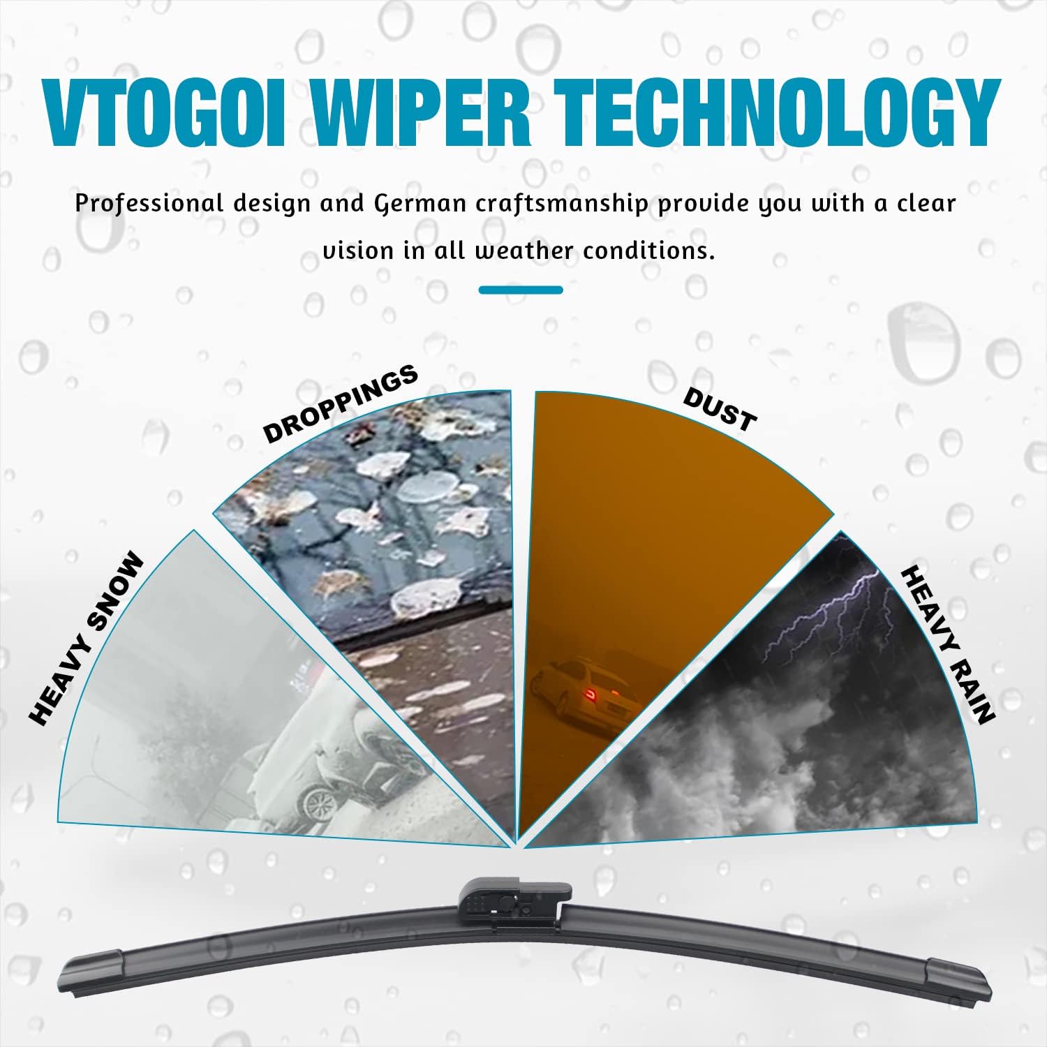 Thumbnail 5 de VTOGOI Wiper Blades Set 26"+26"+18"