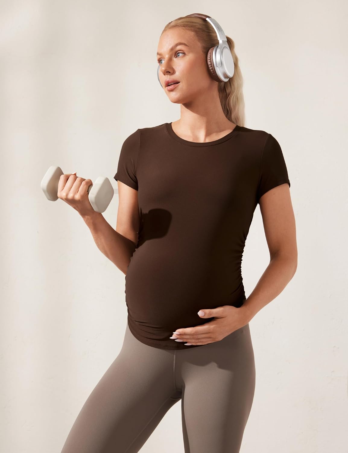 Detalle de CRZ YOGA Women's Cloudweight Maternity Side Ruched T-Shirt