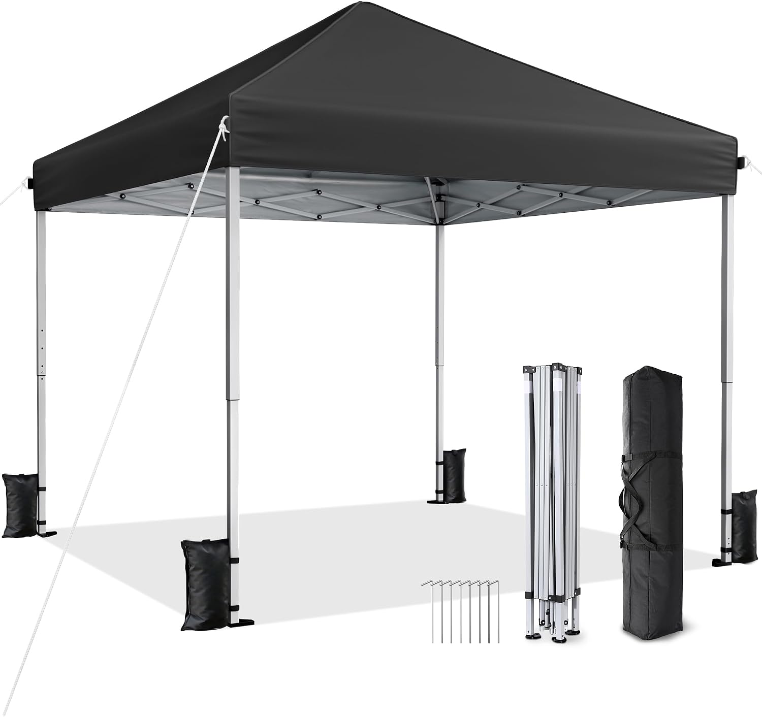Detalle de Vinabilia WF250023 10x10 Pop-Up Canopy Tent, UPF 50+, One-Push Lock