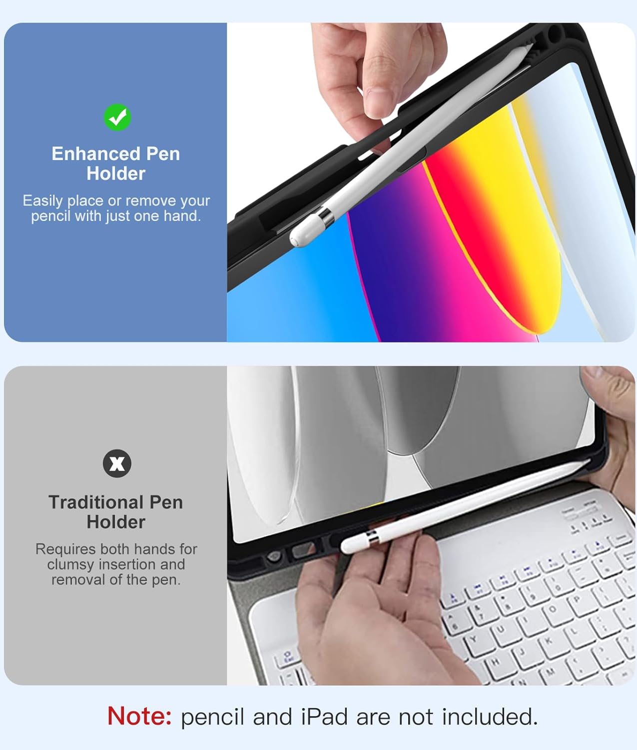 Thumbnail 5 de Vobafe Keyboard Case for iPad A16 11th Gen / 10th Gen (11/10.9 inch) with 7‑colour Backlit Detachable Keyboard – UK layout