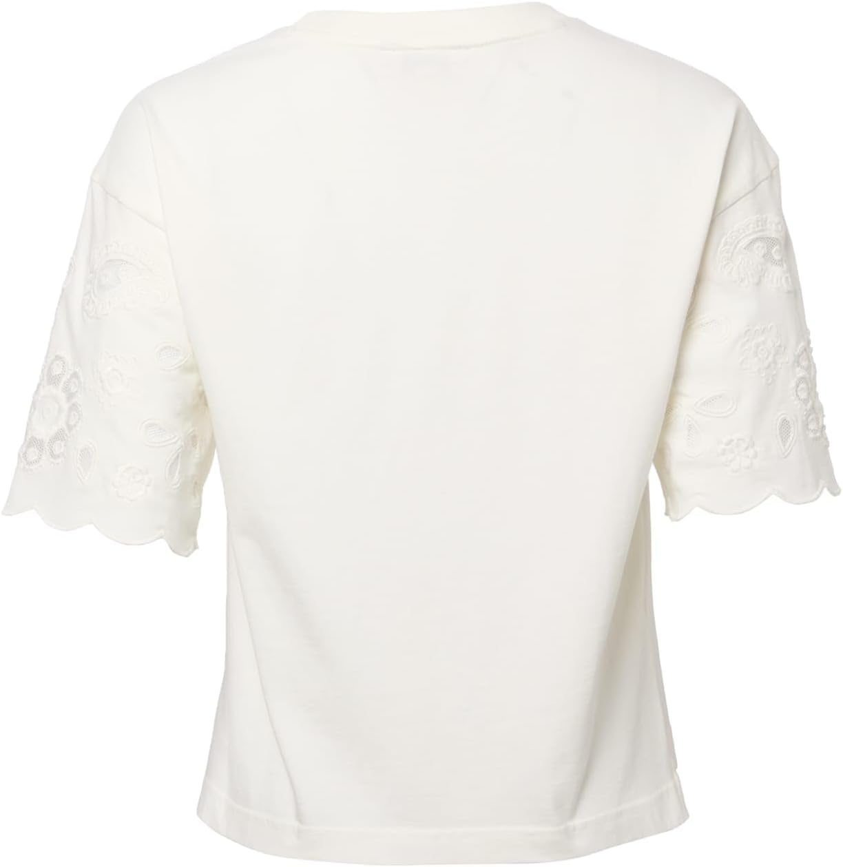 Detalle 1 de Marks & Spencer geborduurd T-shirt voor dames, boxy pasvorm in puur katoen