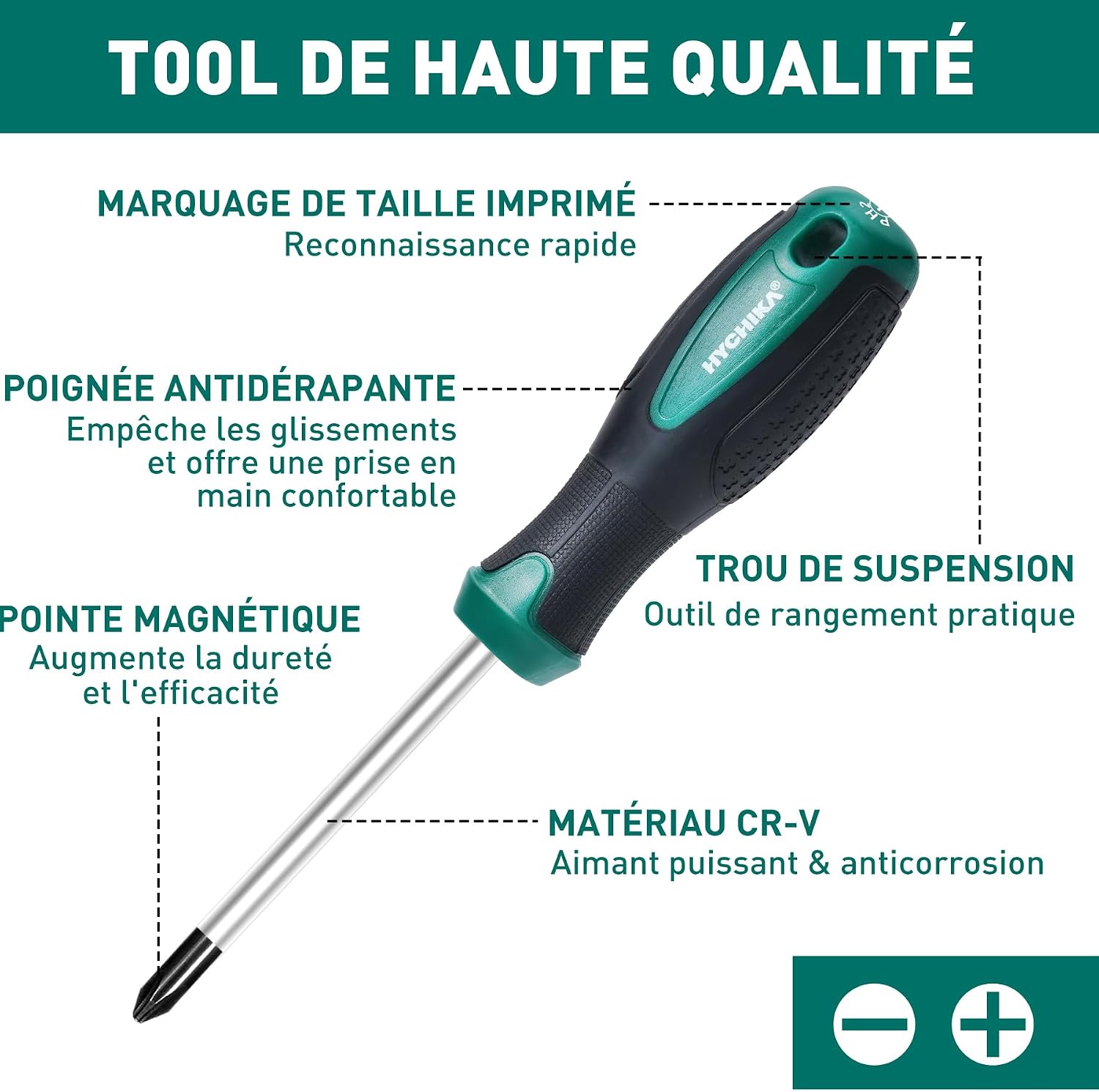 Thumbnail 1 de HYCHIKA 30 pcs Kit Tournevis Magnétique – Ensemble CR-V pour DIY et meubles
