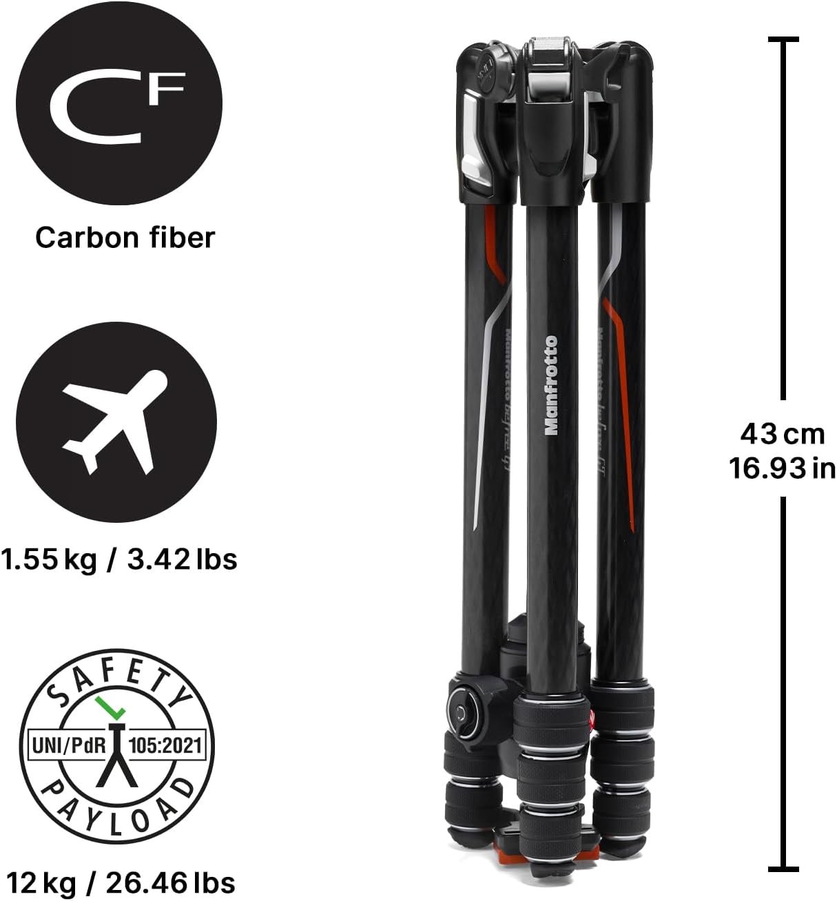 Detalle de Manfrotto Befree GT Pro Travel Tripod avec Rotule et Sac — Compatible Sony α7/α9
