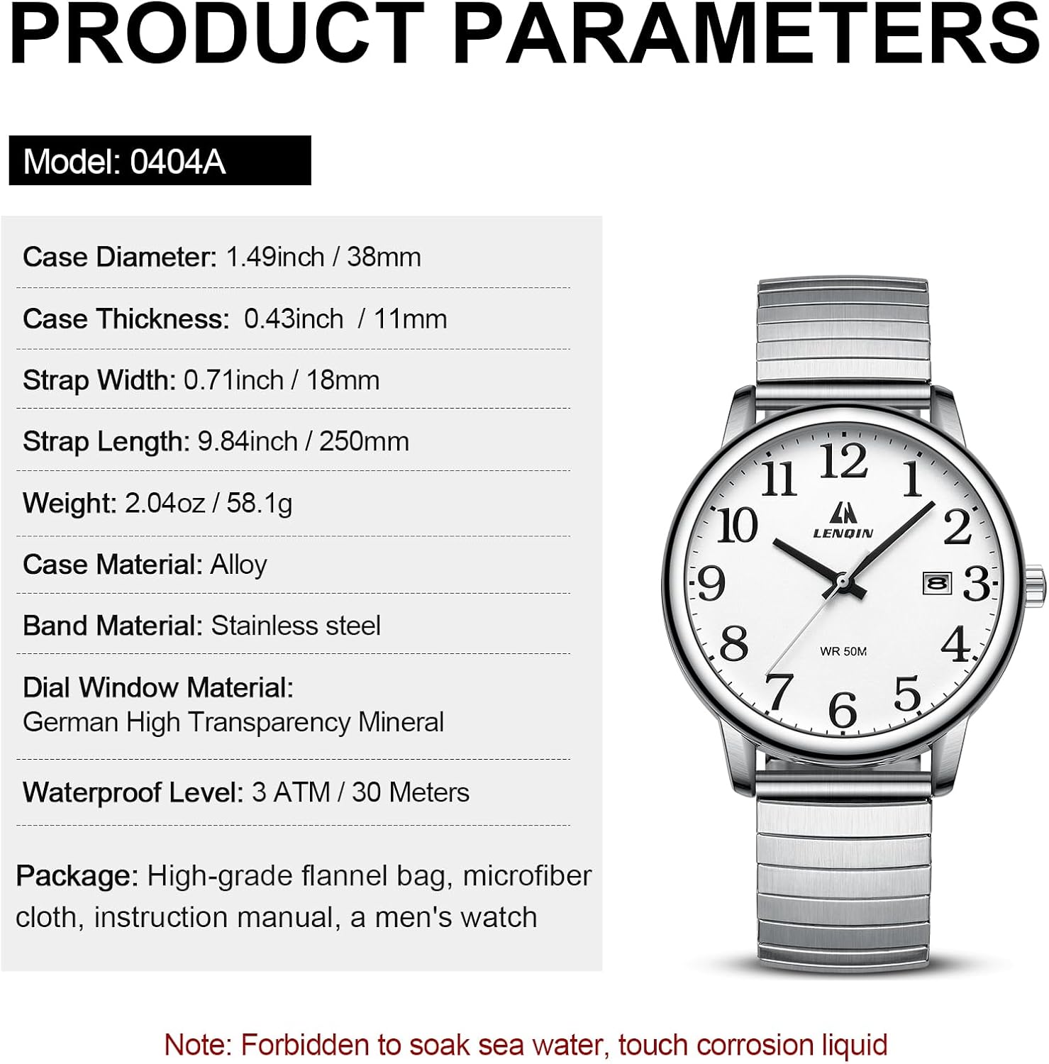 Thumbnail 6 de LN LENQIN 38 mm reloj de cuarzo para hombre
