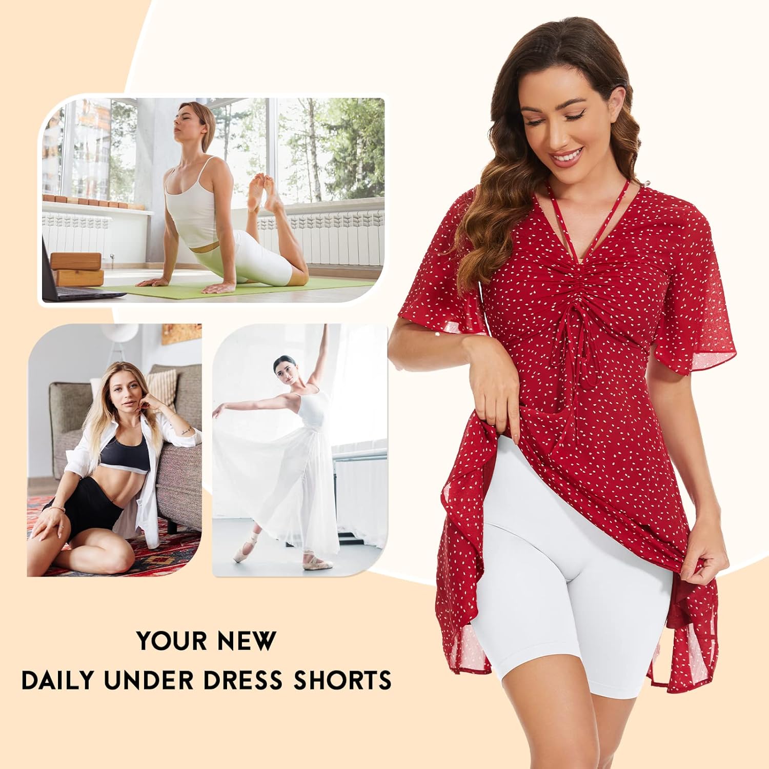 Thumbnail 4 de SIHOHAN Cycliste Femme sous Jupe Short - Shorty anti-frottement pour robe et jupe