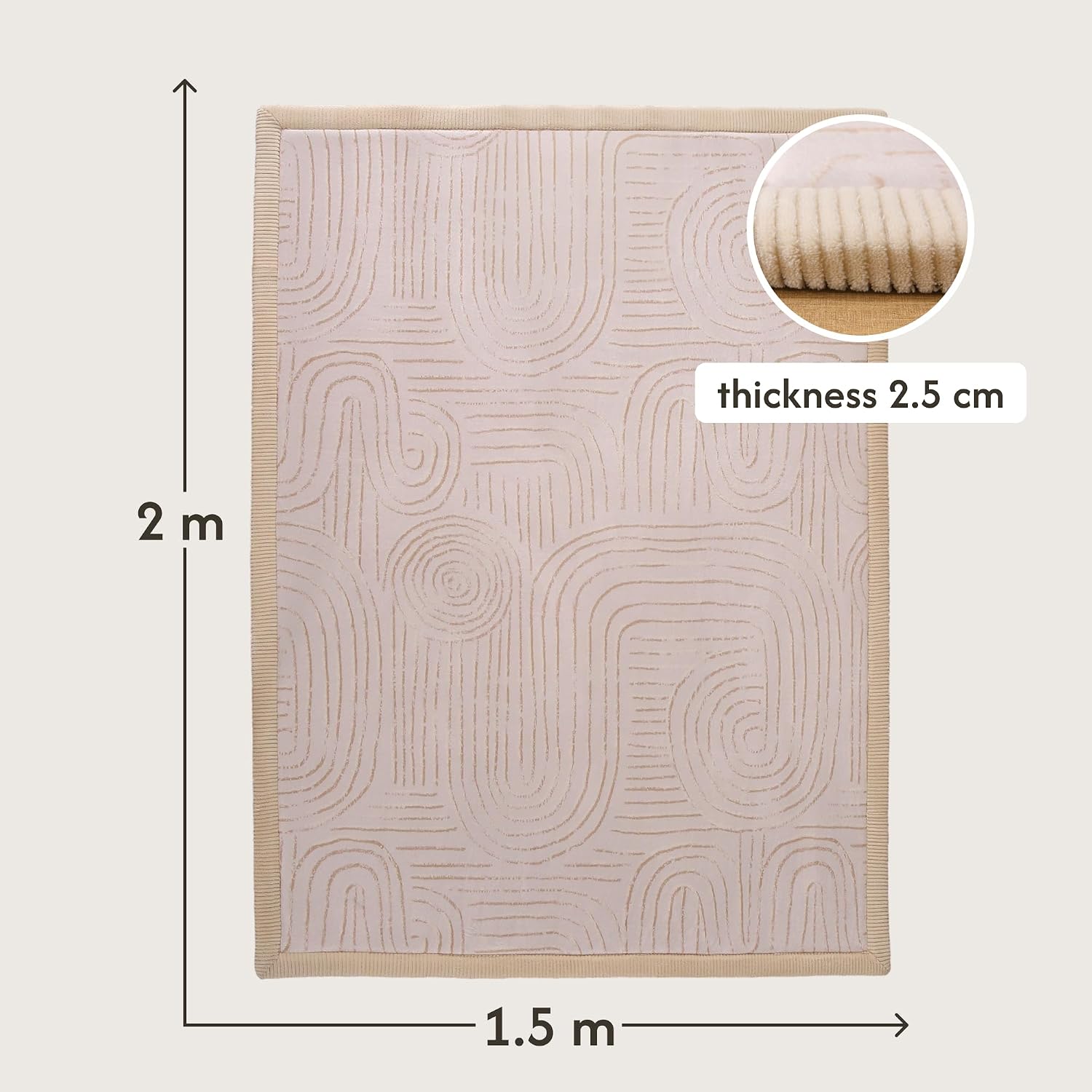 Thumbnail 1 de Premium Large Coral Velvet Baby Play Mat 200x150x2.5cm – High-Density Foam with Non-Slip Backing