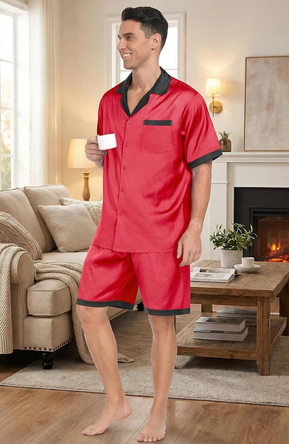 Thumbnail 2 de Ekouaer Men's Satin Pajama Set