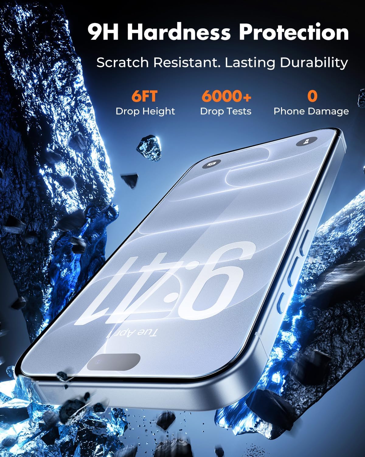 Detalle 2 de UNBREAKcable UBXi1012 3-Pack Tempered Glass Screen Protectors for iPhone 18 Pro