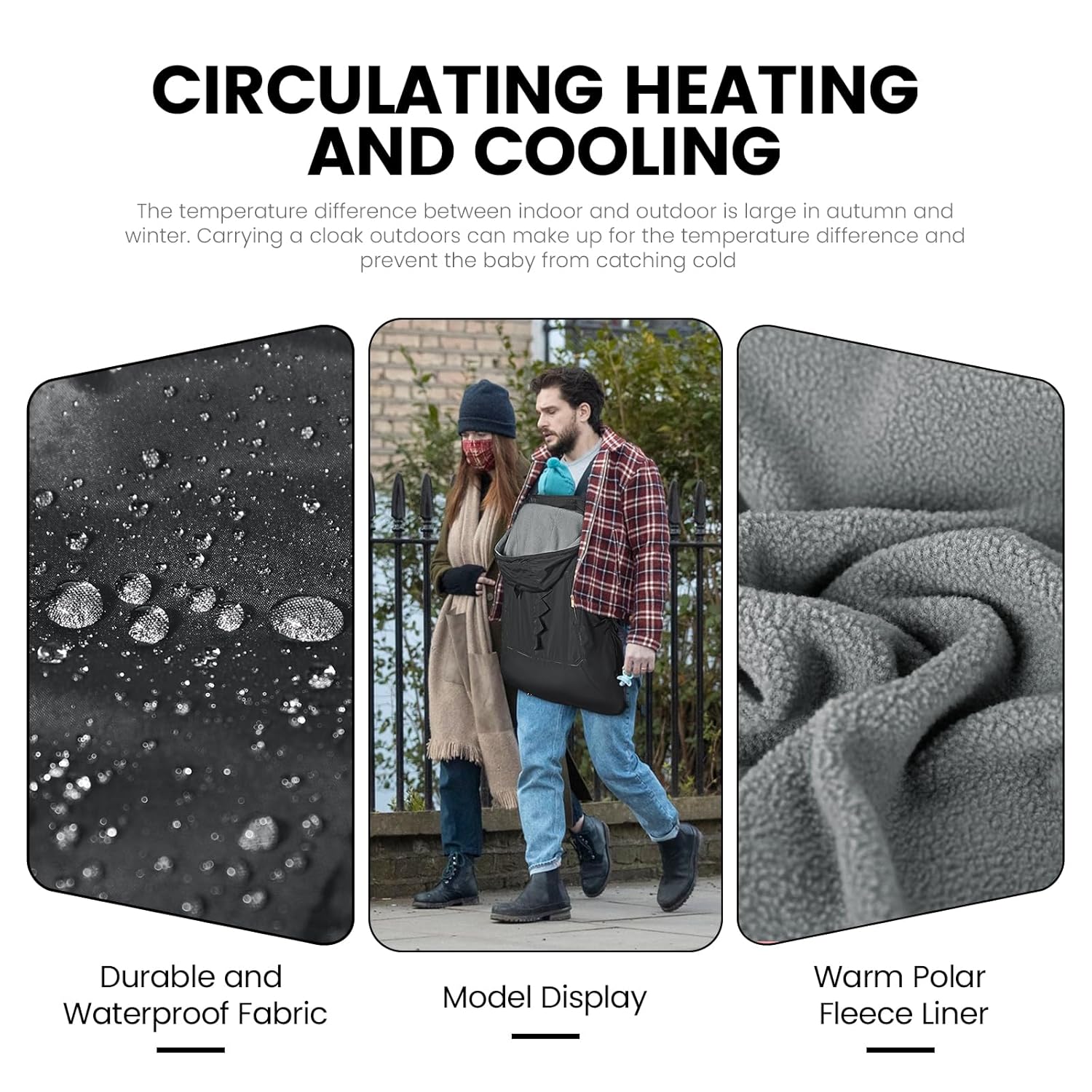 Thumbnail 4 de Orzbow Tragecover Babytrage Winter Fleece, wasserdicht 🧣