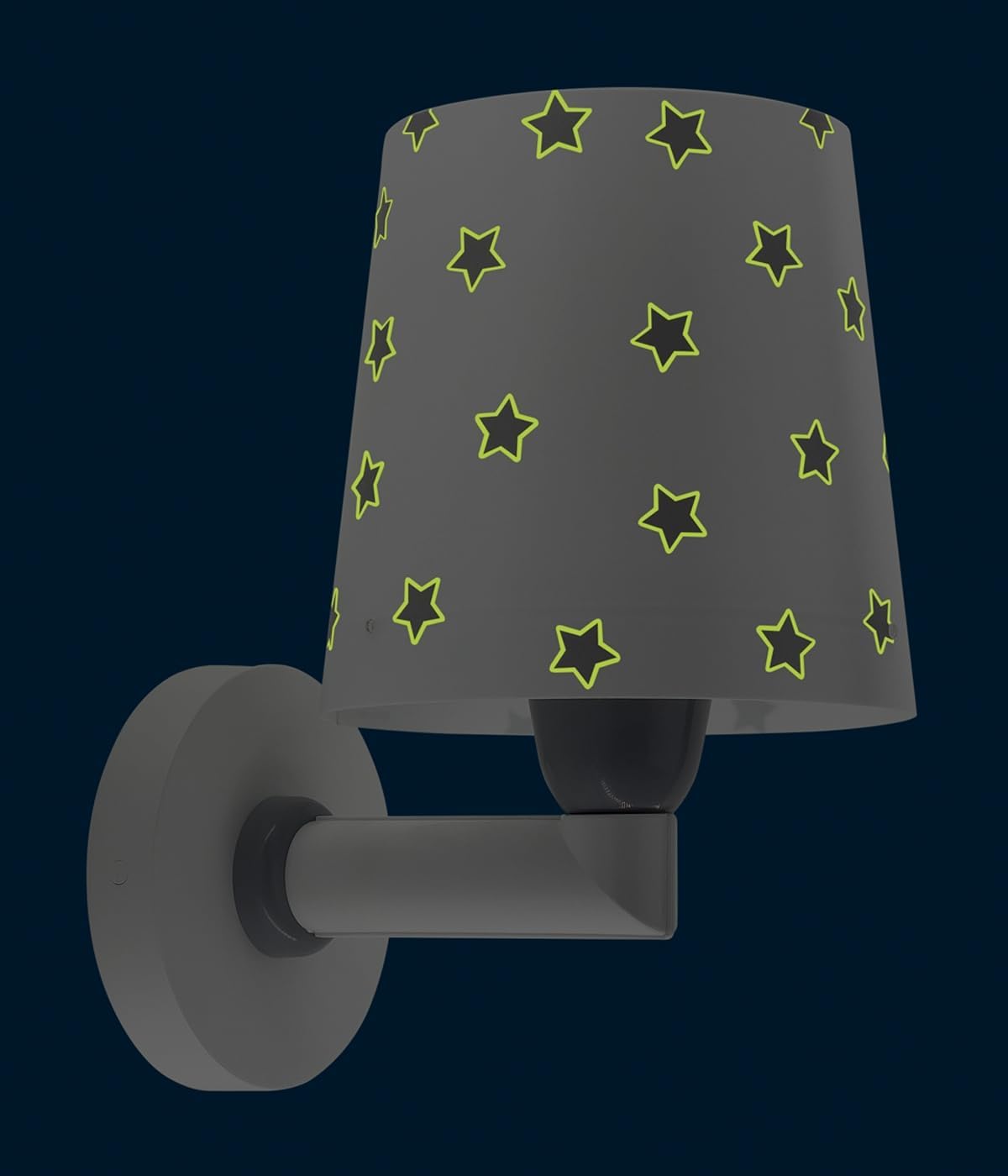 Detalle 2 de Dalber Kinder Wandlampe Star Light – Sterne Weiß/Grau, E27, 1x15W, inkl. Kabeloption, Glühbirne nicht enthalten