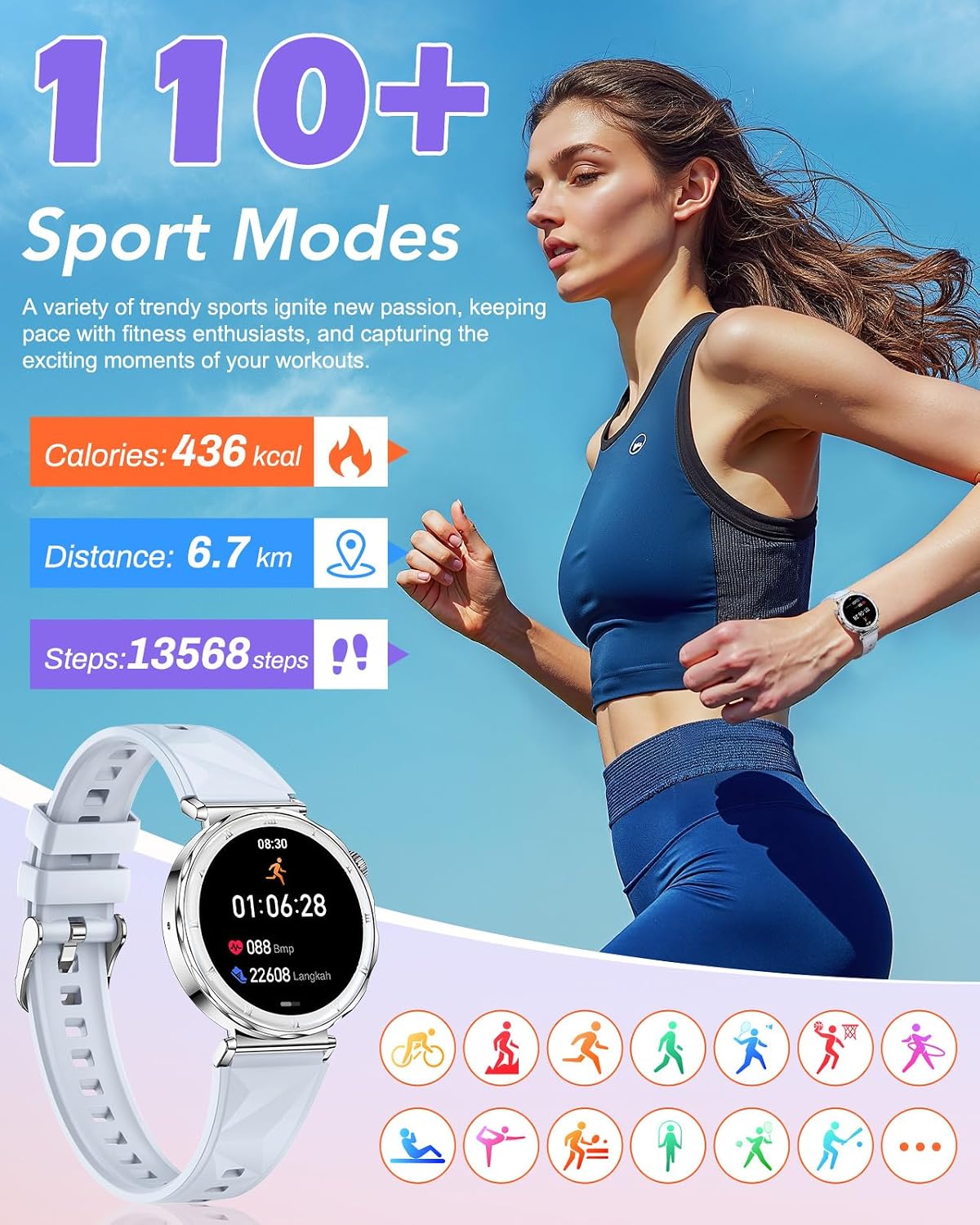 Detalle 2 de CIVO Smart Watches for Women Fitness 1.19-inch
