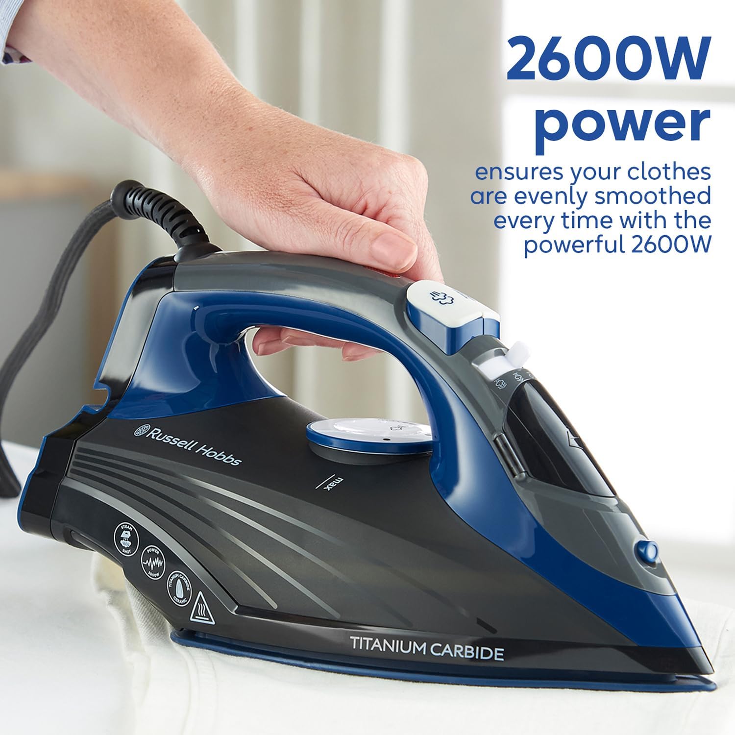 Detalle de Russell Hobbs Iron 2600W with Titanium Carbide Soleplate (27090)