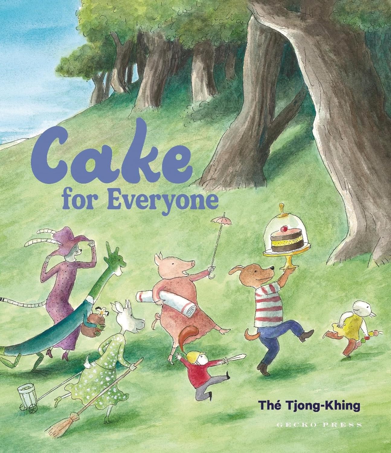 Detalle de Cake for Everyone Hardcover Book by Tjong-Khing Thé, Ages 4–7
