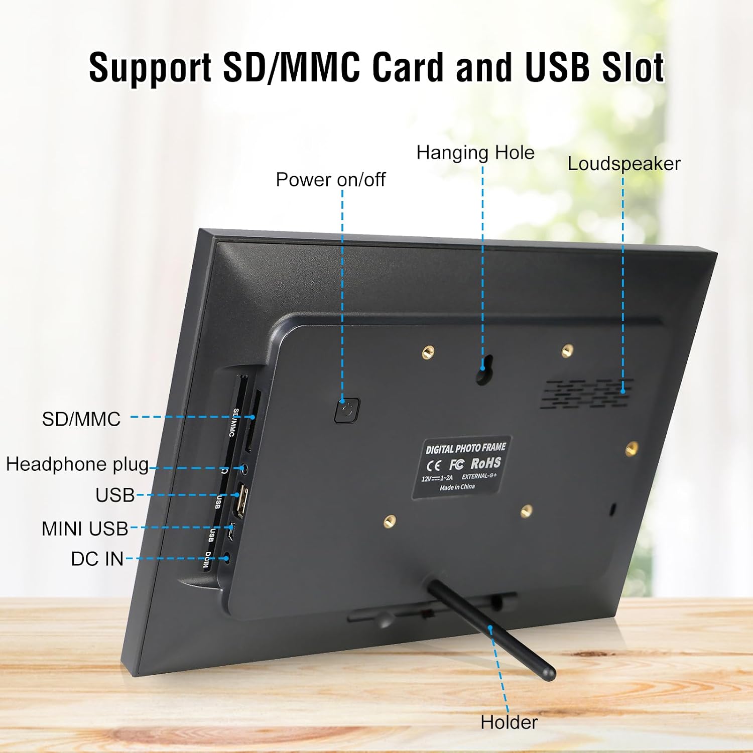 Detalle 2 de TSITSC Digitaler Bilderrahmen 10,1 Zoll 32 GB
