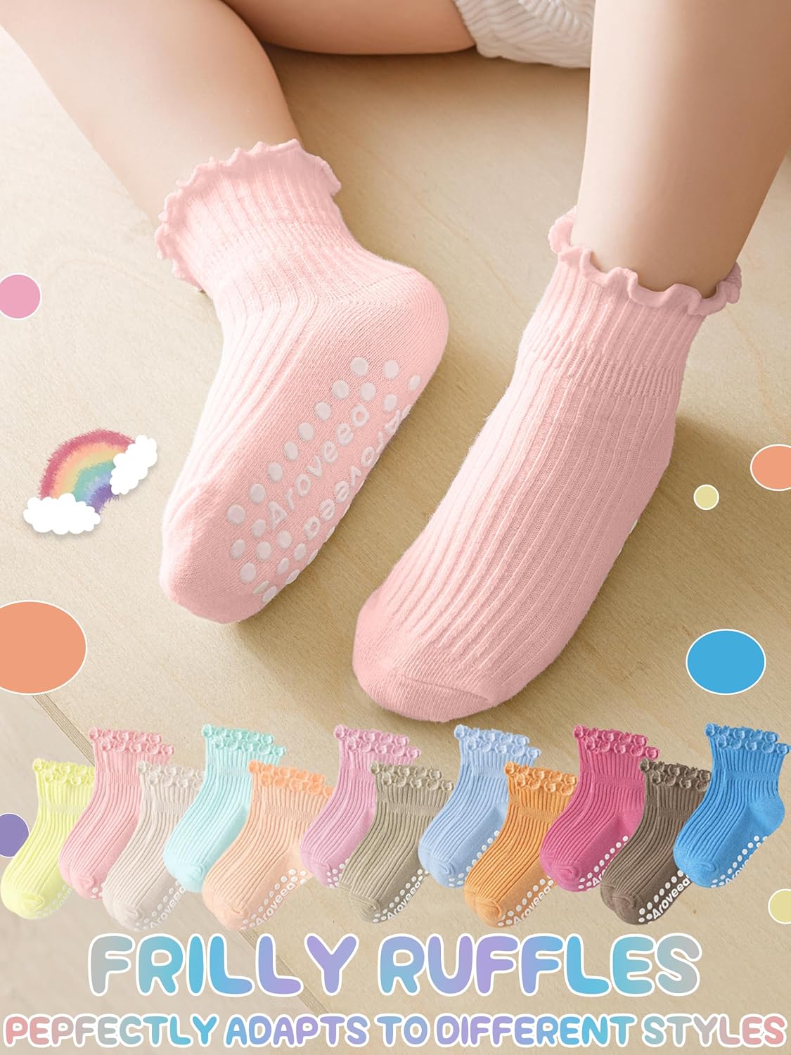 Detalle 2 de Toddler Grip Socks 12-Pack