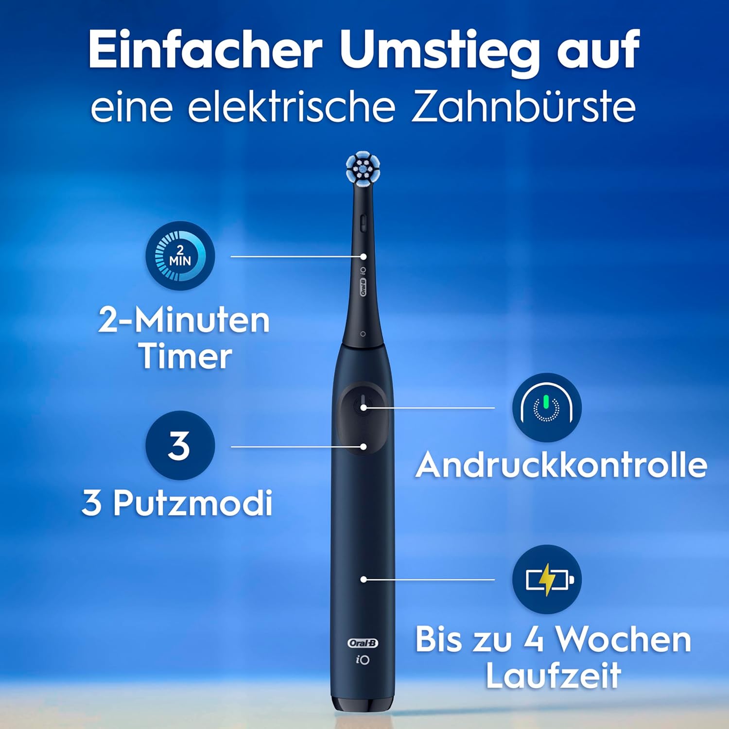 Detalle de Oral-B iO Series 2 Elektrische Zahnbürste 1 Aufsteckbürste