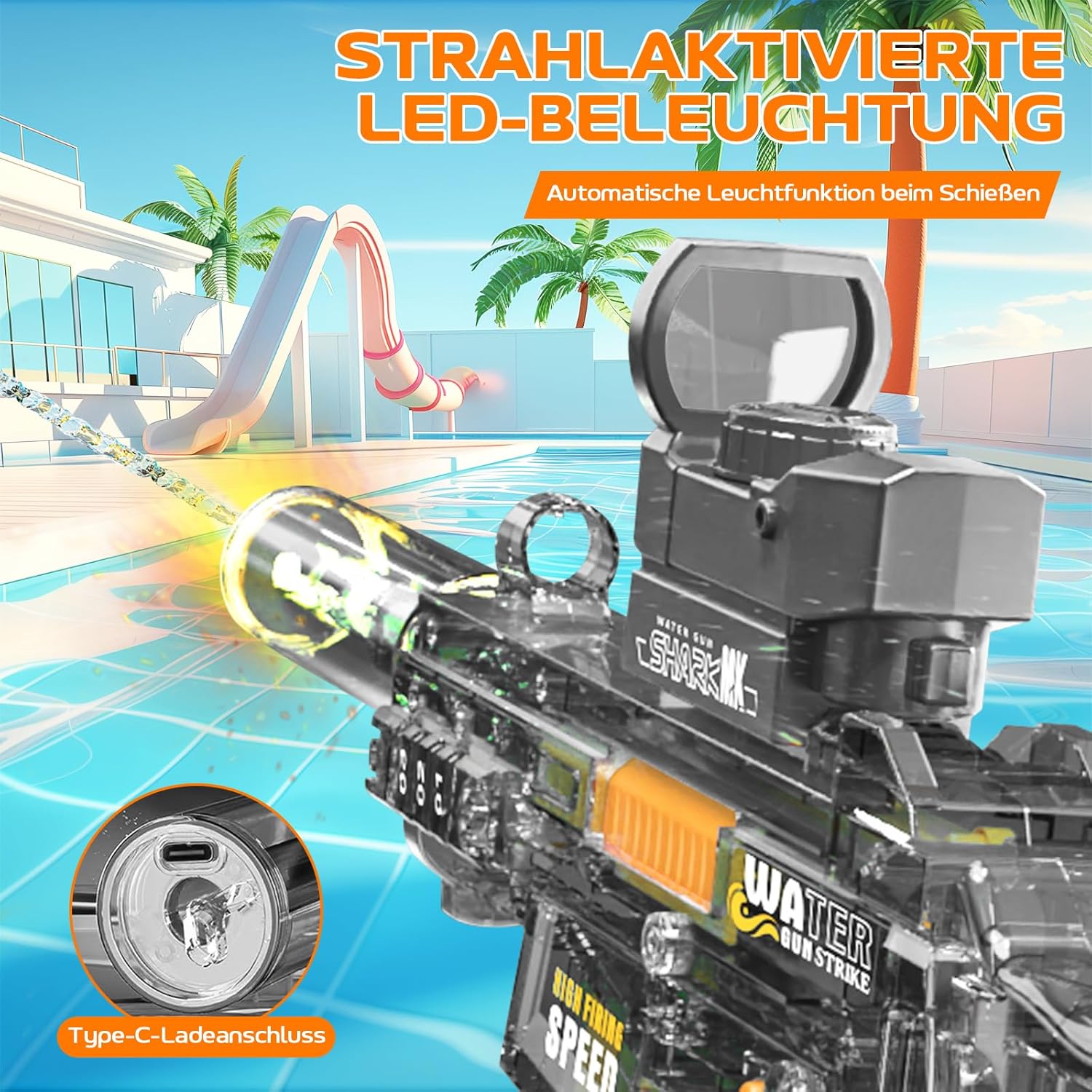 Thumbnail 2 de Wasserpistole UMP45 elektrisch mit LED