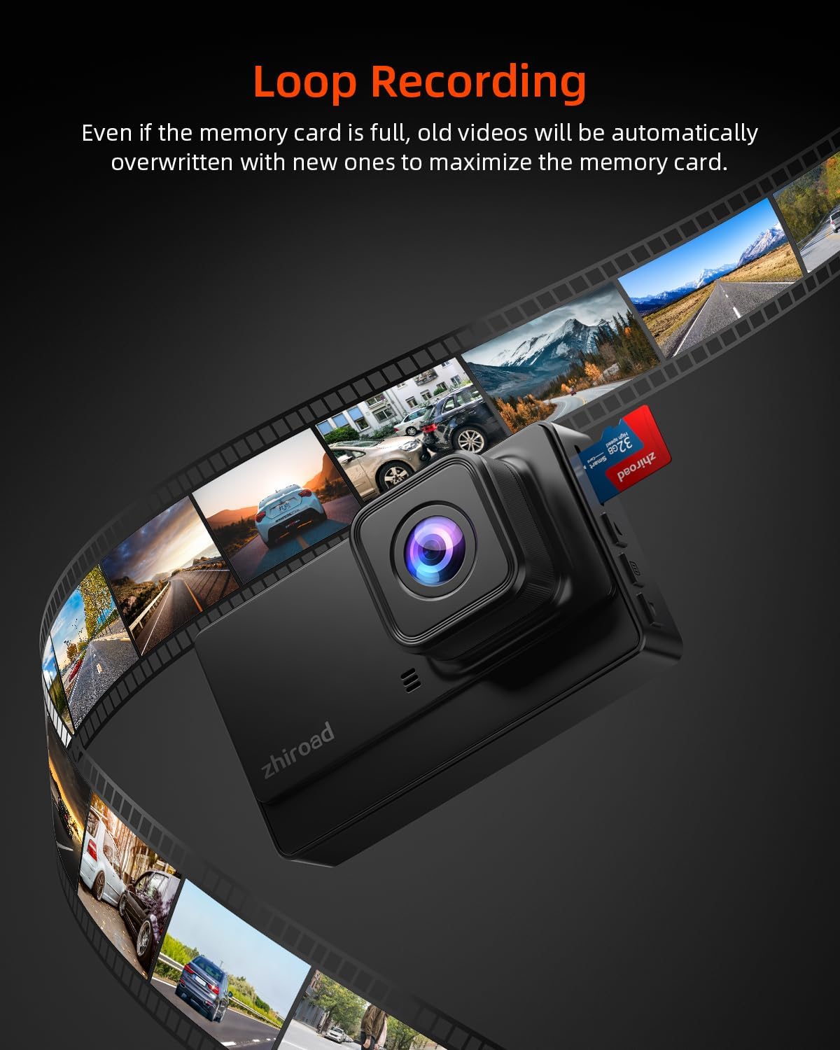 Detalle 2 de Zhiroad Dash CAM Coche 1080P 176°