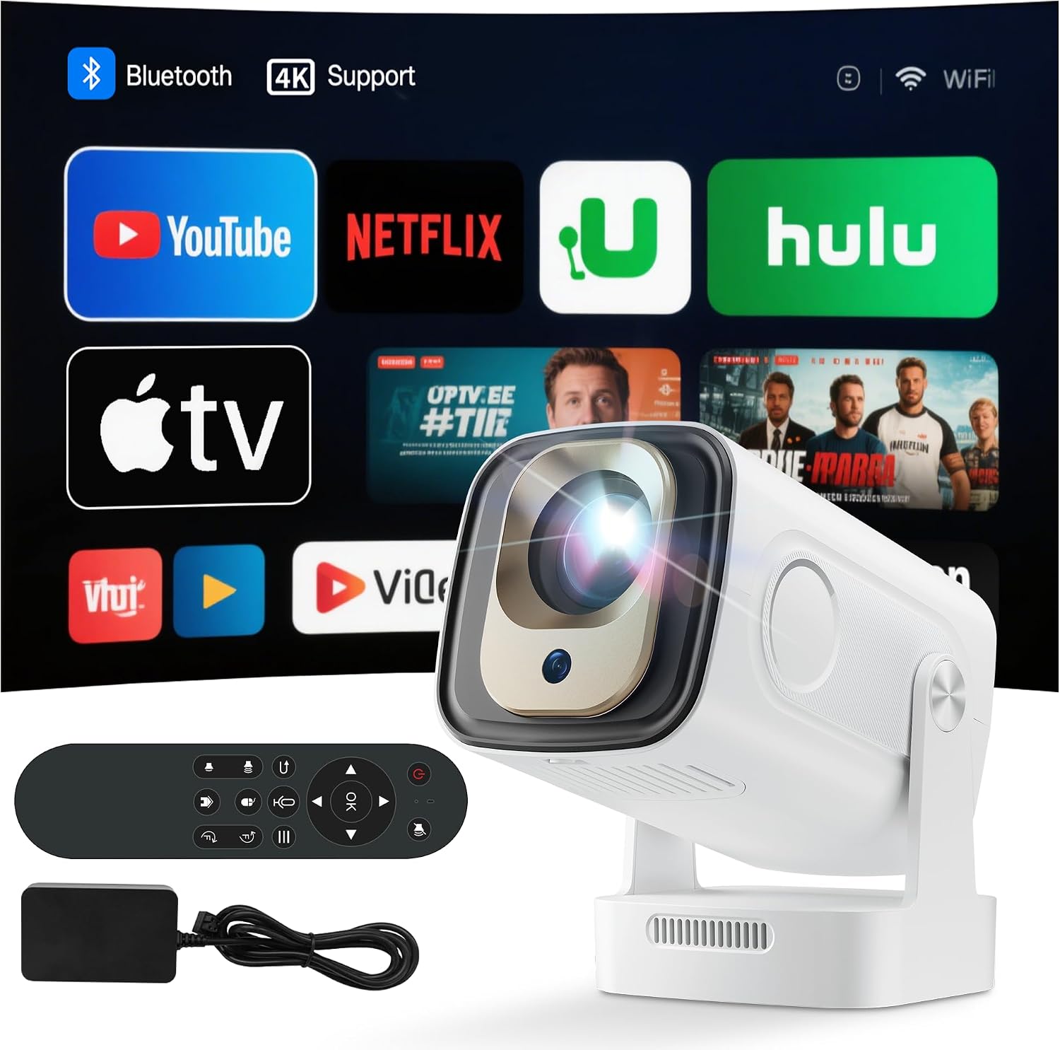 Detalle de Mini Projector 4K Portable 16000L 1080P WiFi BT5.4 📽