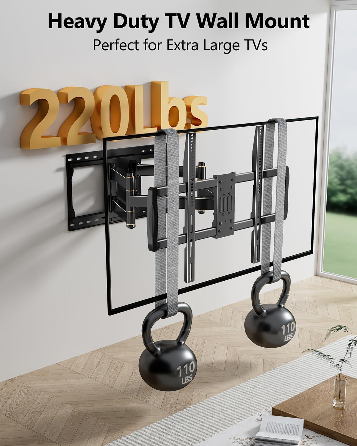 Thumbnail 1 de FORGING MOUNT Heavy Duty TV Wall Mount for 42-110" TVs up to 220 lbs with 8.2" Sliding for Centering