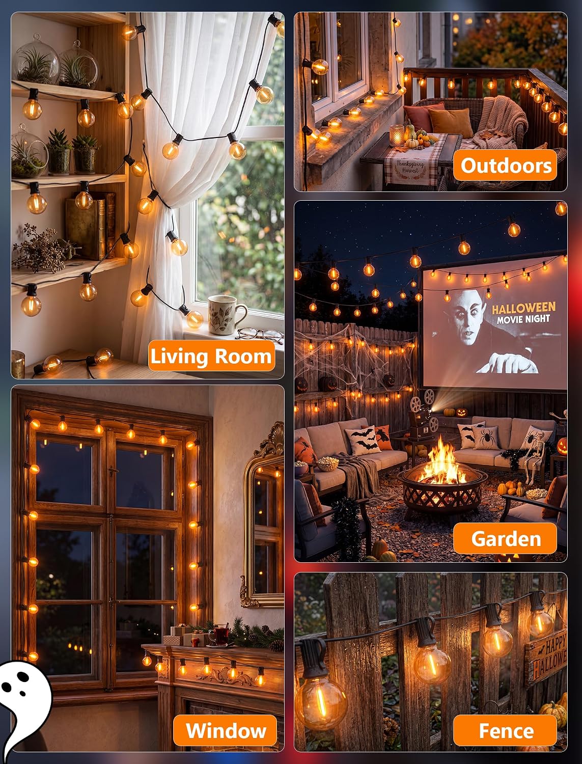 Thumbnail 6 de Halloween String Lights 25 ft
