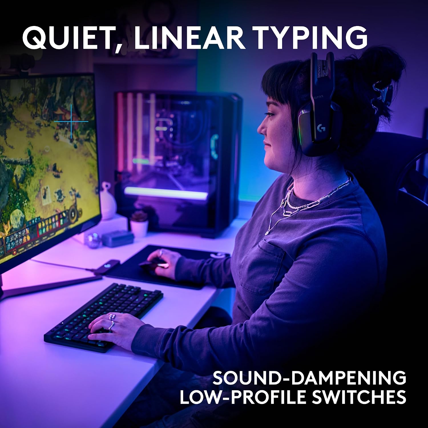 Detalle de Logitech G515 LIGHTSPEED TKL Wireless Gaming Keyboard, Linear Switches