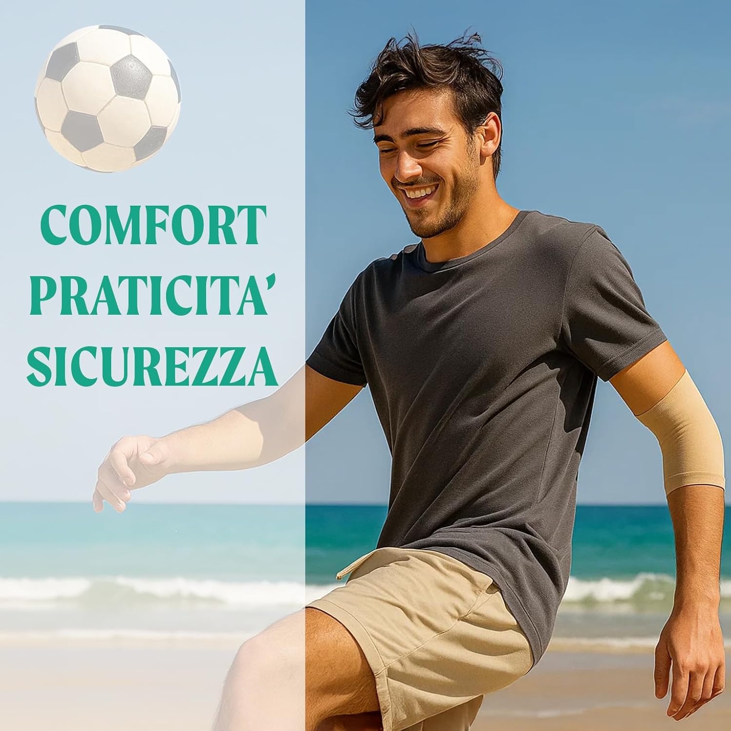 Thumbnail 3 de CALZITALY Pack Copri Picc Braccio: fascia elastica, igiene e conforto per sensori glicemia (2 pezzi beige)