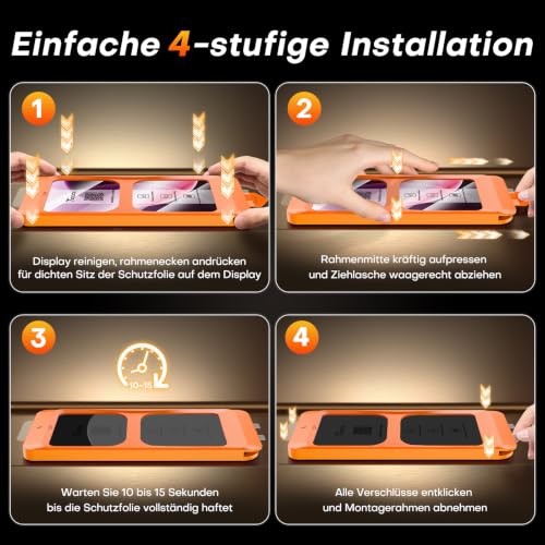 Thumbnail 7 de TOCOL Panzerglas für iPhone 18 Pro 6,3 Zoll – einfache Montage und 9H-Schutz