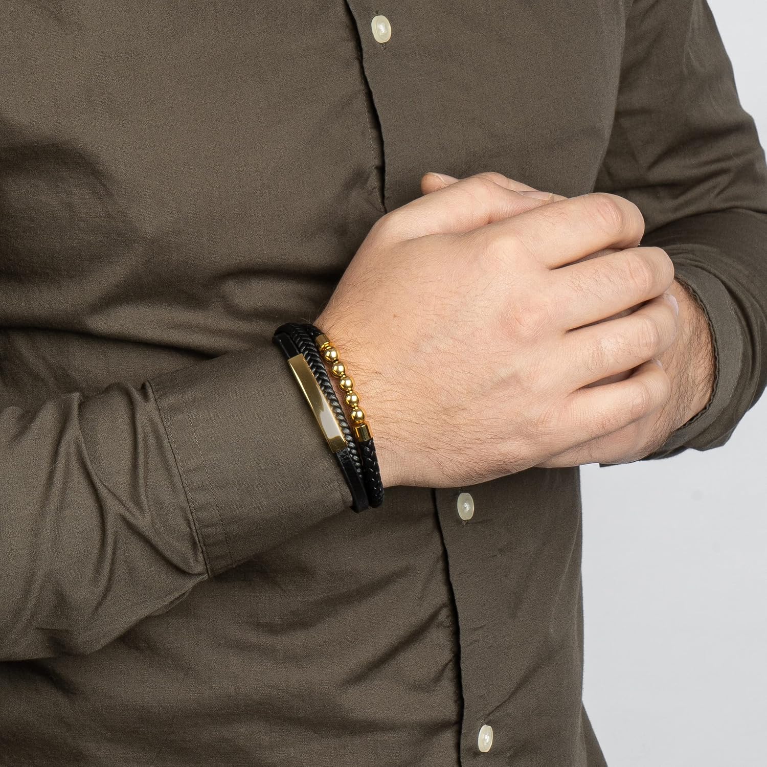 Thumbnail 3 de SERASAR Bracelet Homme Cuir Fermoir Magnétique