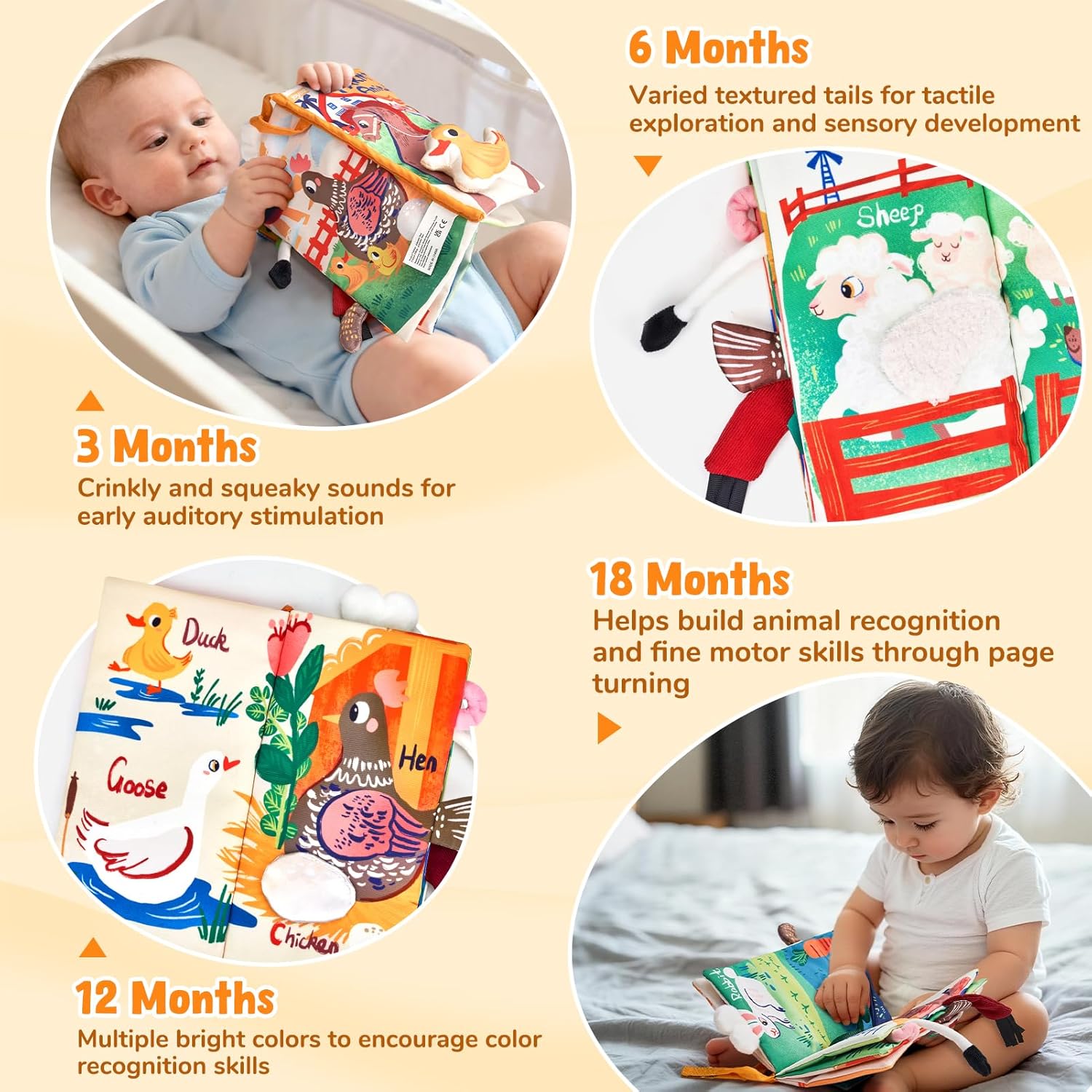 Thumbnail 6 de JoyCat Farm Tails Sensory Book for 0-6 Months
