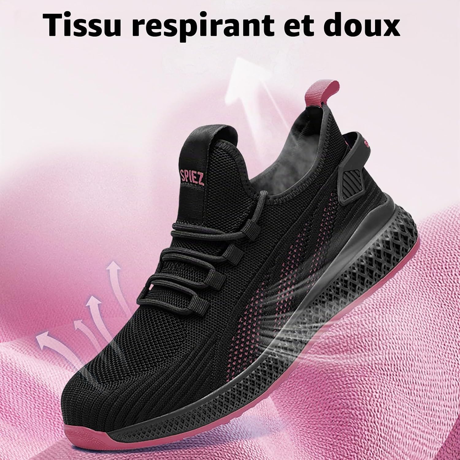 Detalle de SPIEZ veiligheidsschoenen voor dames, licht, metaalvrij en ademend