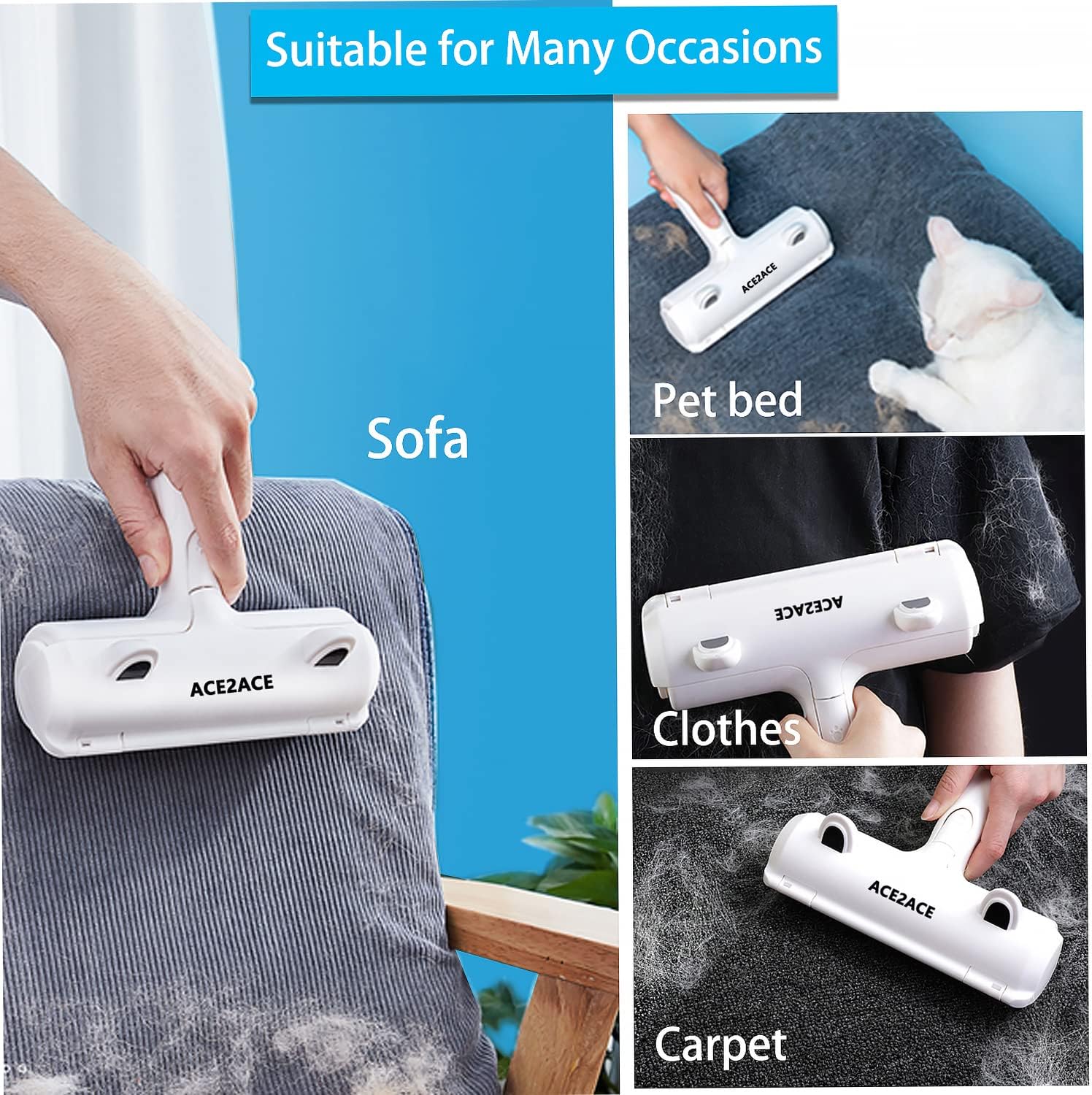 Detalle 2 de ACE2ACE Pet Hair Remover Roller 🐾