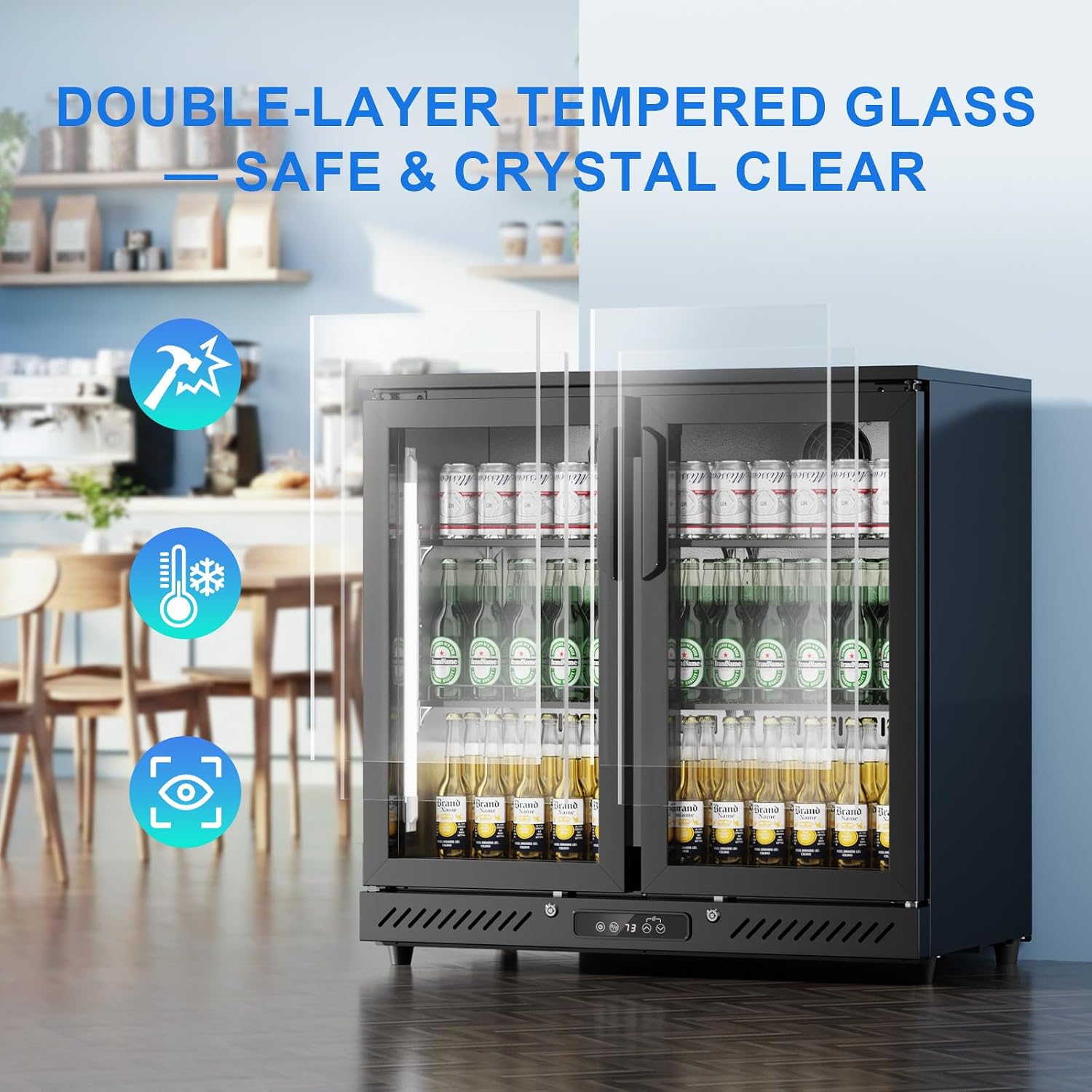Thumbnail 2 de Antarctic Star BTC-210FC Beverage Refrigerator, 6.5 Cu. Ft. Glass Doors