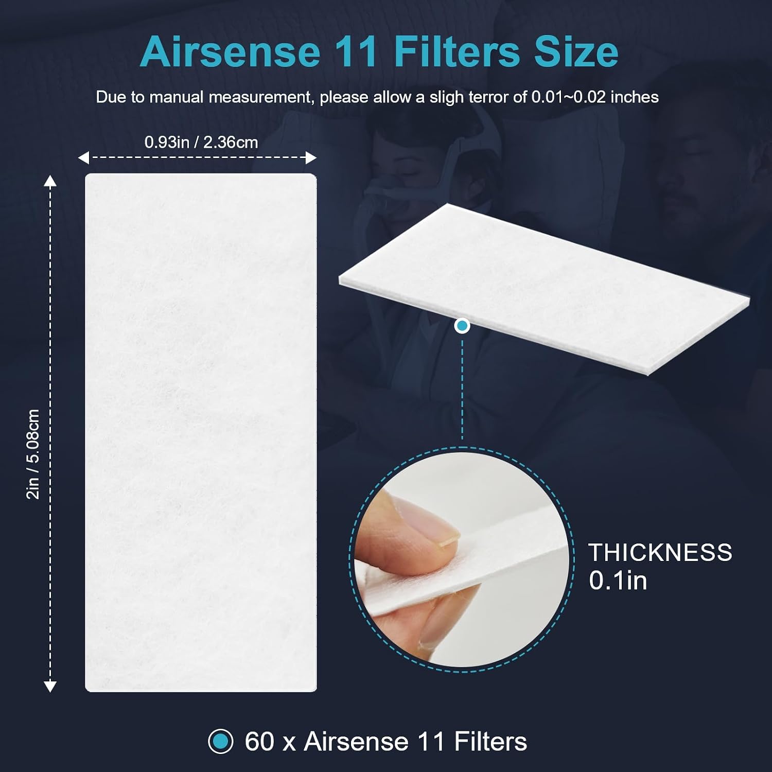 Detalle de ResMed AirSense 11用交換フィルター 60個入り ポリエステル不織布製