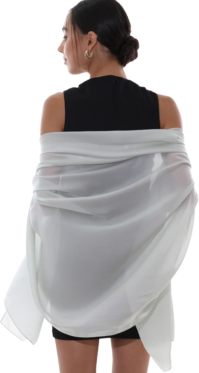 Thumbnail 5 de RIIQIICHY Foulard Sciarpa Seta Donna Pashmina: how to elevare il look da cerimonia con tiraggio leggero e due volti