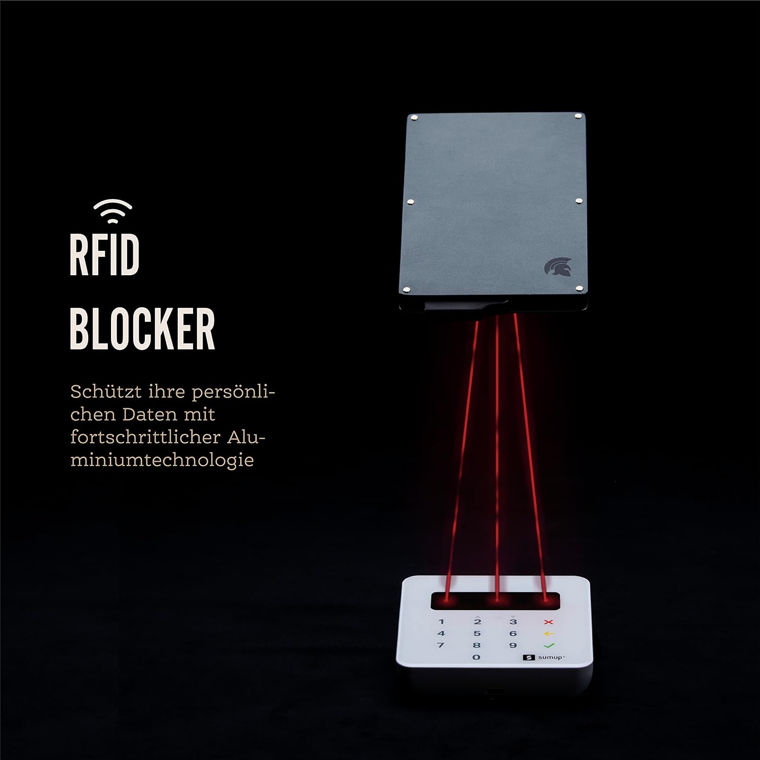 Detalle de POWR Wallet Herren Metall Kartenhalter mit Münzfach – RFID-Blocker & Kartenetui für bis zu 8 Karten