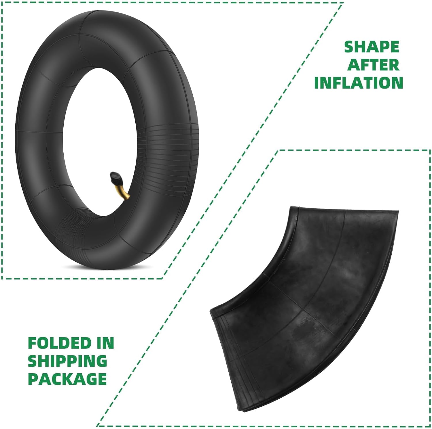 Detalle 2 de MEAOR 2Pcs 13x5.00-6 Inner Tube with TR87 Angled Valve Stem — Replacement for Razor Dirt Quad and More