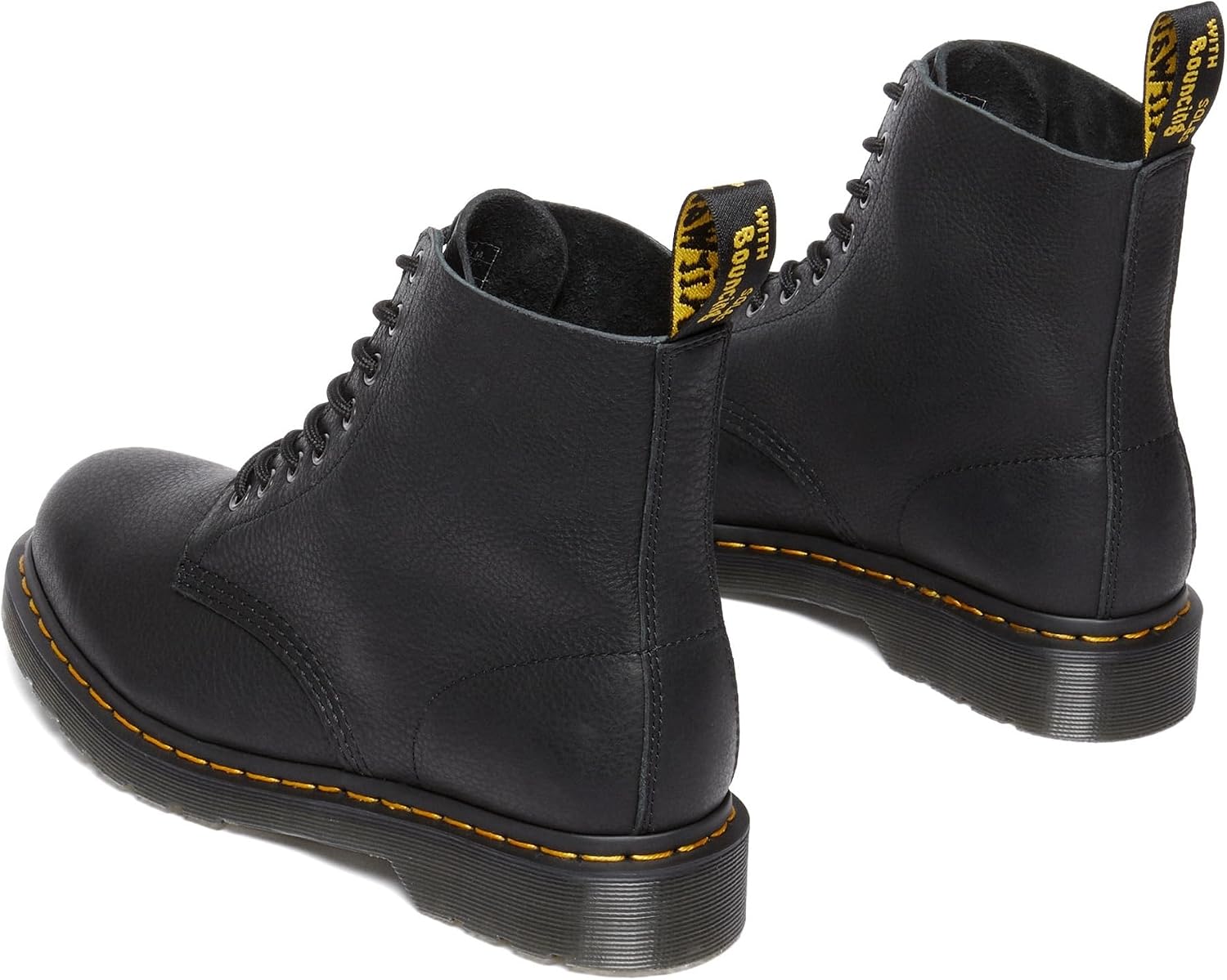 Detalle de Dr. Martens Herren 1460 8 Eye Boot Kampfstiefel – Schwarze Lacklampe