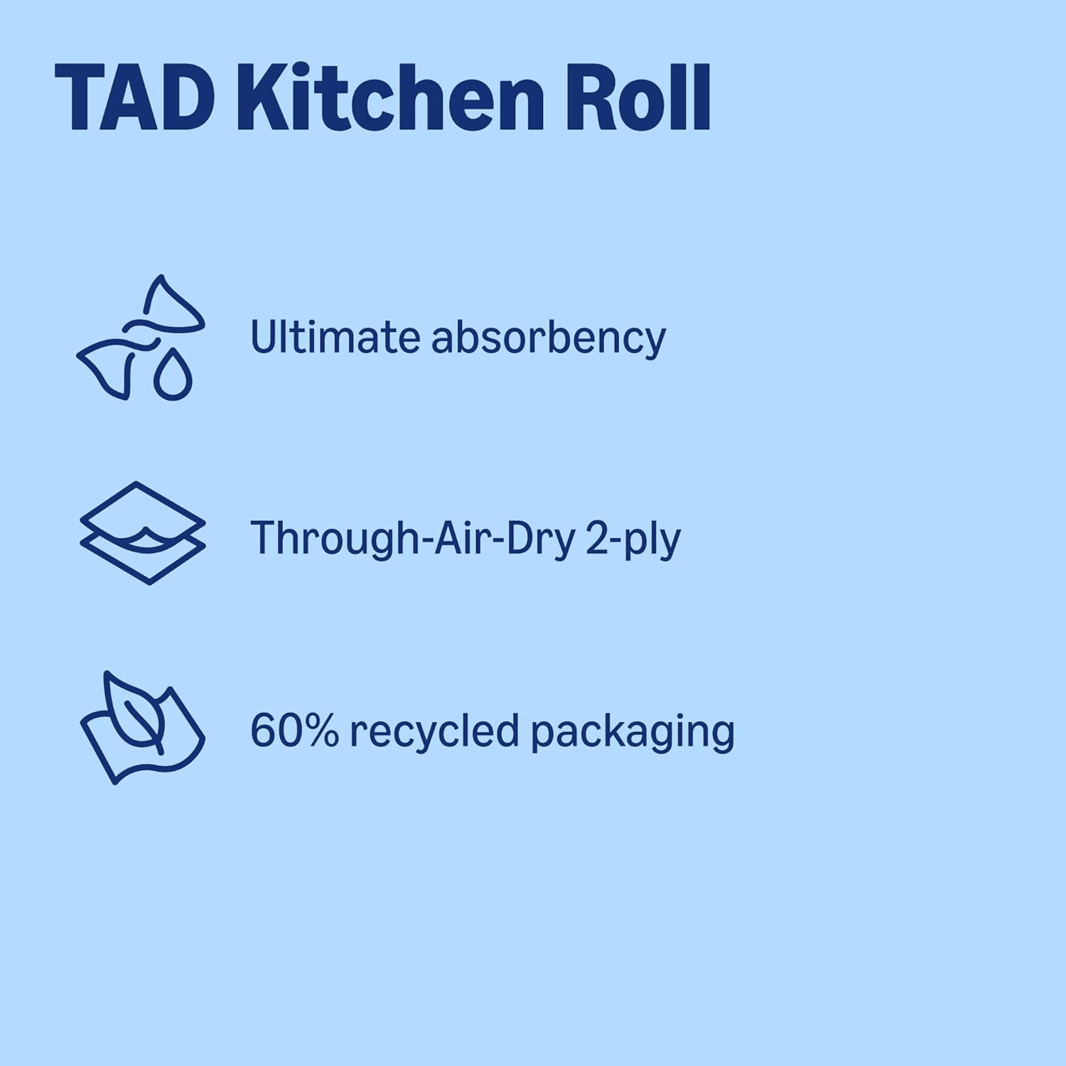 Detalle de Amazon Brand - Presto! TAD Kitchen Roll: Extra Absorbent 2-ply, FSC Certified, 1632 sheets