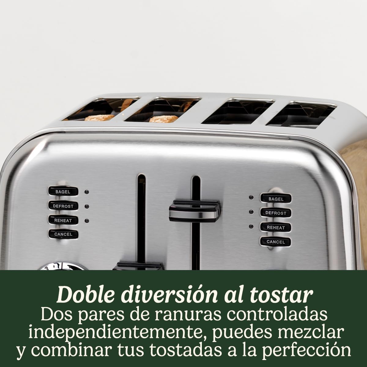 Detalle 1 de Cuisinart CPT180PIE Tostadora 4 Ranuras Anchas 🍞 ¡Perfecta para Pan!