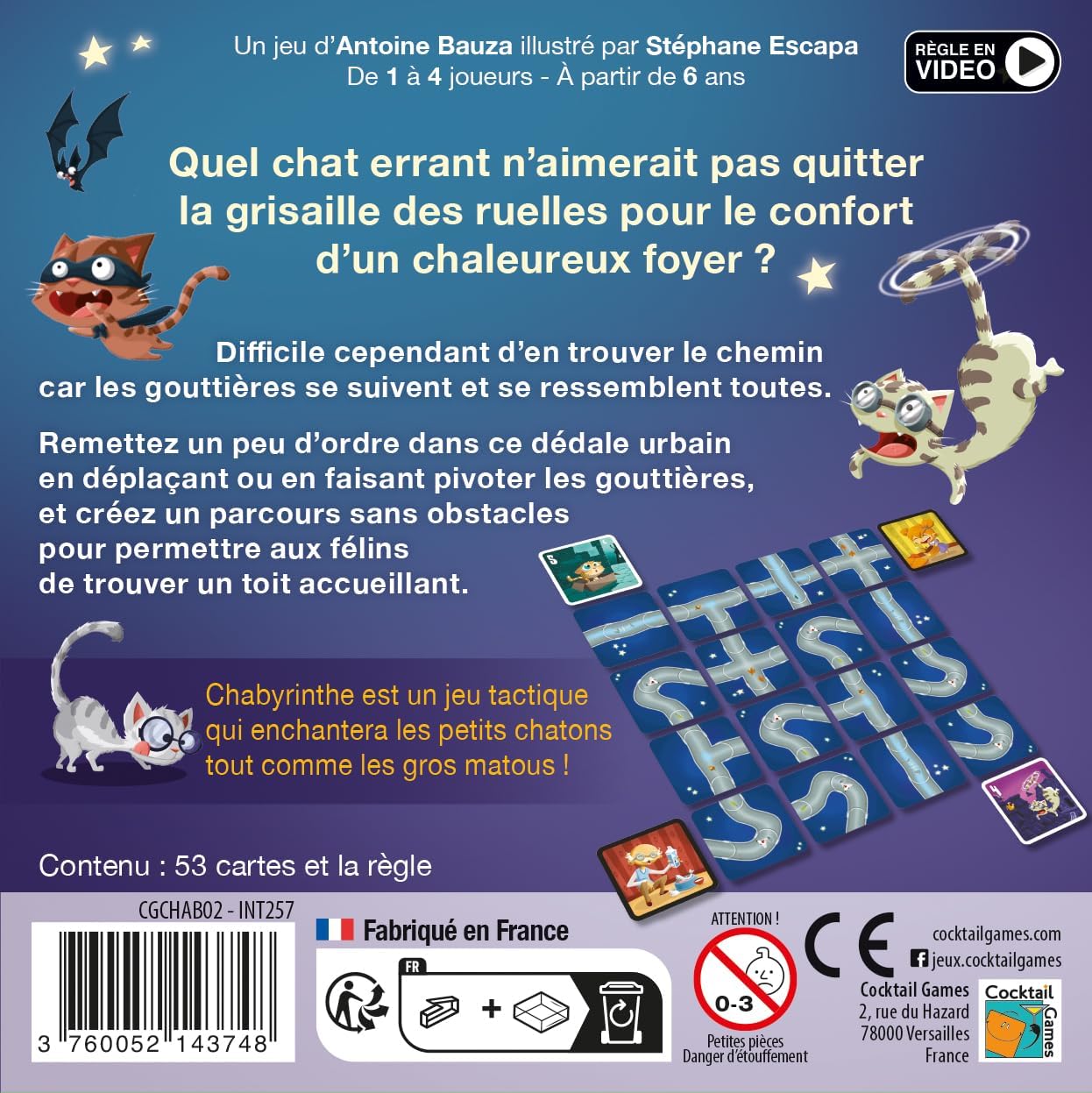 Thumbnail 2 de Asmodee CHABYRINTHE – Jeu de société familial pour enfants dès 6 ans (1–4 joueurs, voyage) – Labyrinthe félin tactique