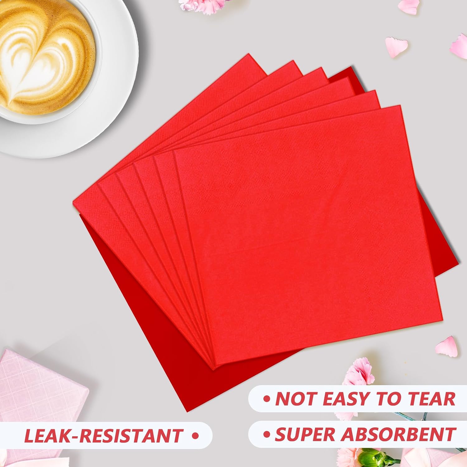 Detalle de ZblPyro Red Paper Party Tableware Set, 120 Pieces for 40 Guests